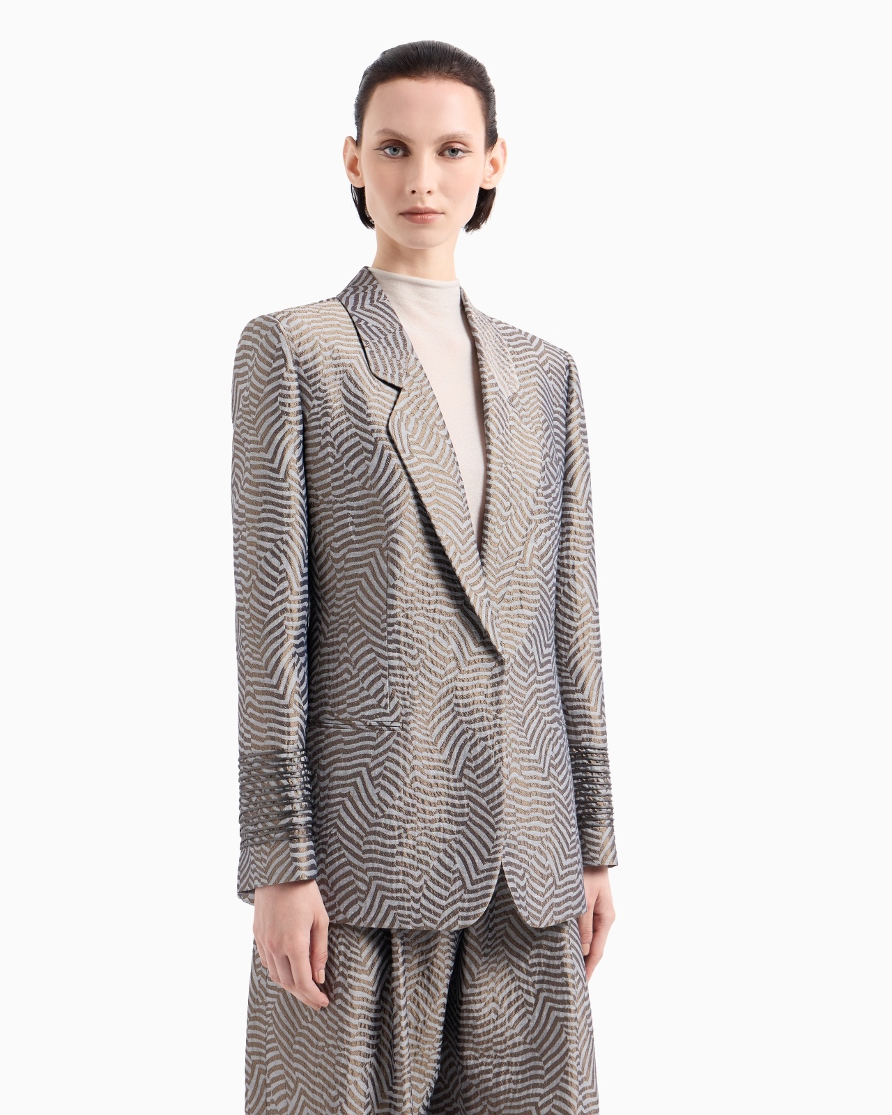 【関税&送料込】Giorgio Armani Viscose And Cupro With Silk L NWT $1750 GIORGIO ARMANI Lightweight Silk Blazer Slim 44 R