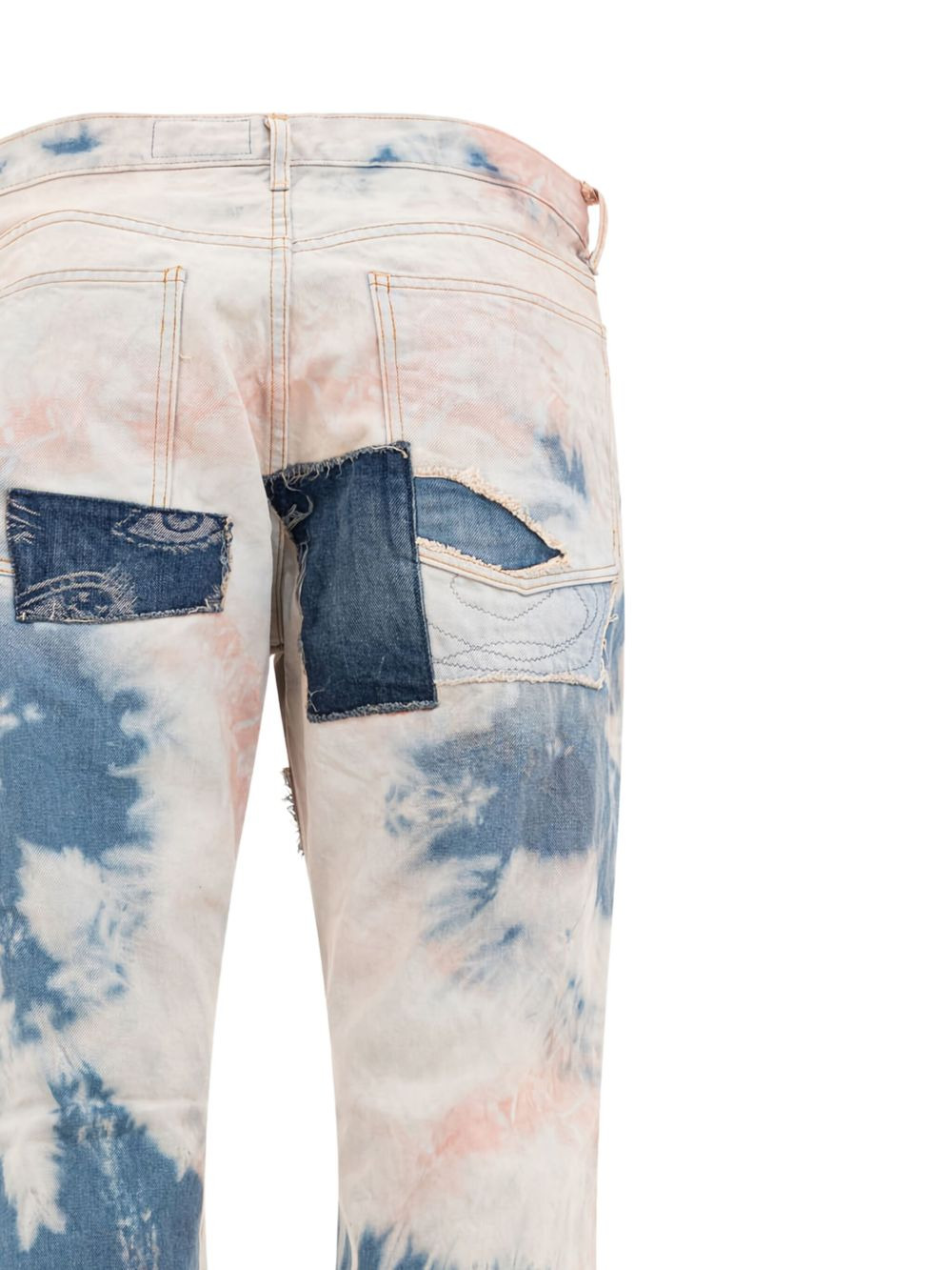 tie-dye embroidered-eye jeans - 3