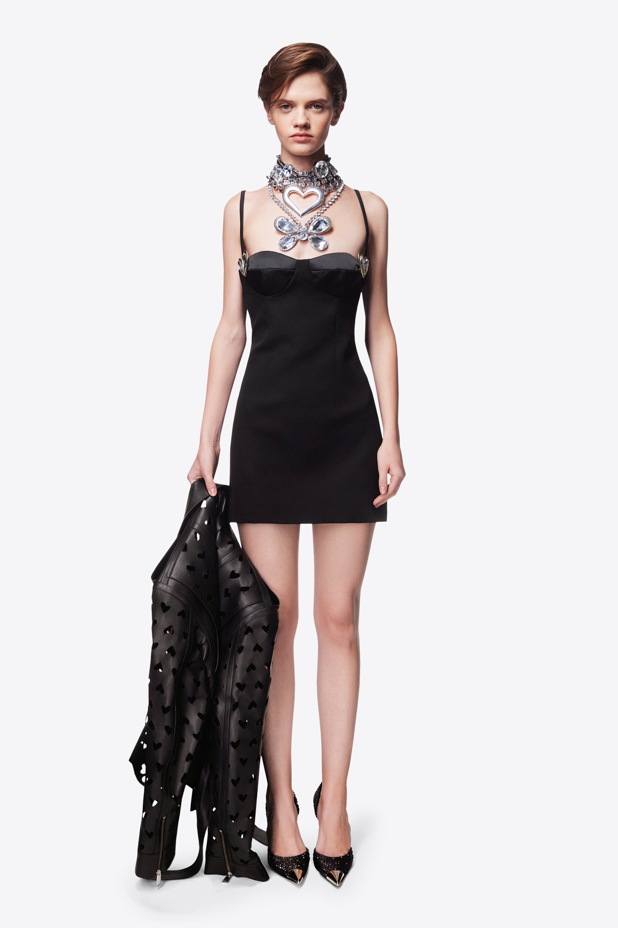 CRYSTAL HEART MINI DRESS - 5