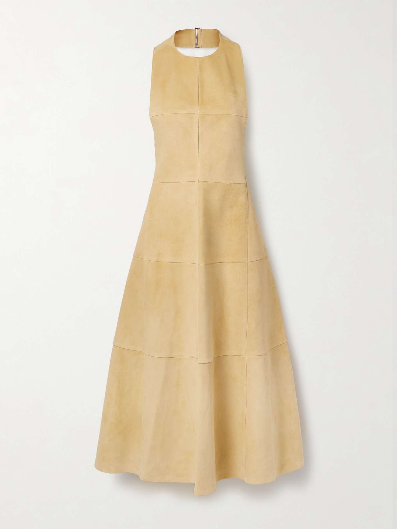 Favola open-back suede halterneck midi dress - 1