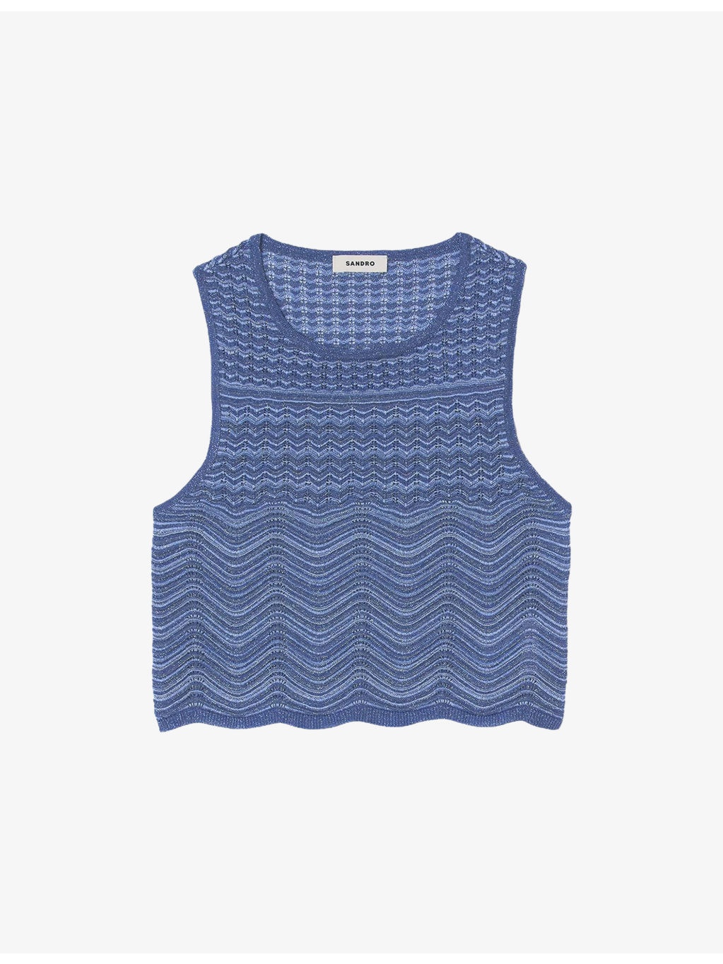 Sleeveless Cropped Knitted Top - 1