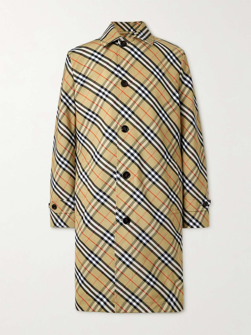 Checked Gabardine Coat - 1
