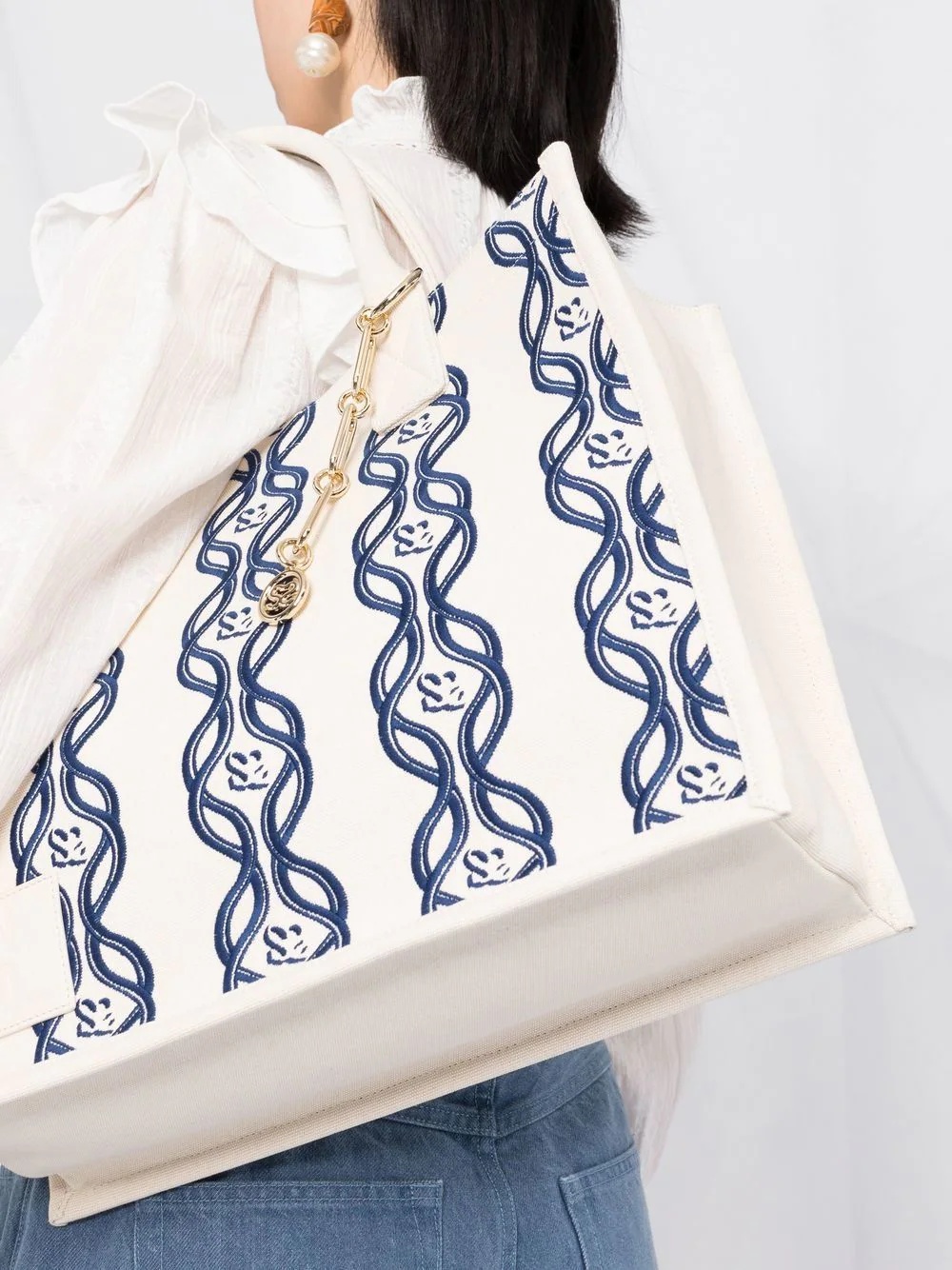 monogram-printtote bag - 3