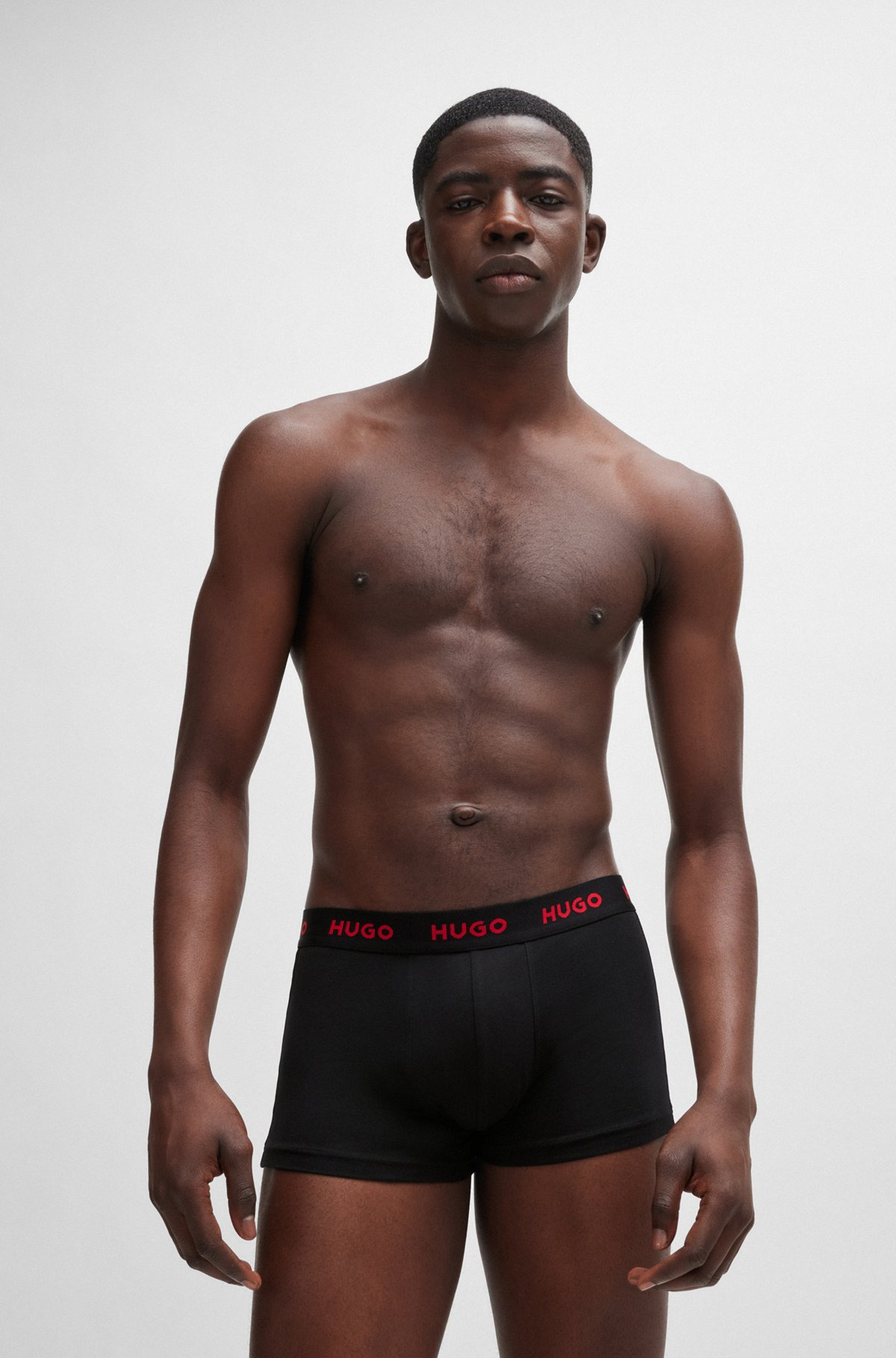 THREE-PACK OF STRETCH-COTTON TRUNKS WITH LOGO WAISTBANDS - 6