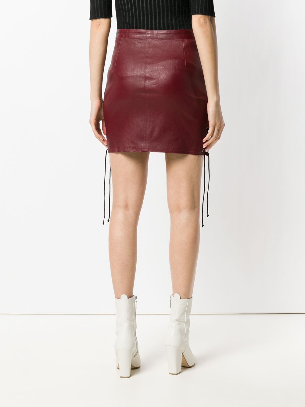 lace-up detail skirt - 4