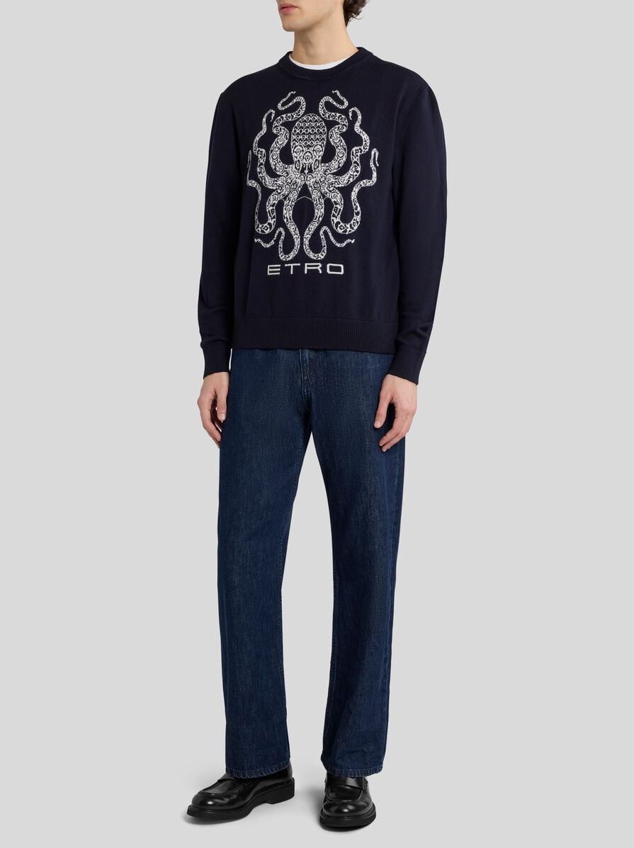 WOOL JUMPER WITH OCTOPUS AND LOGO - 4