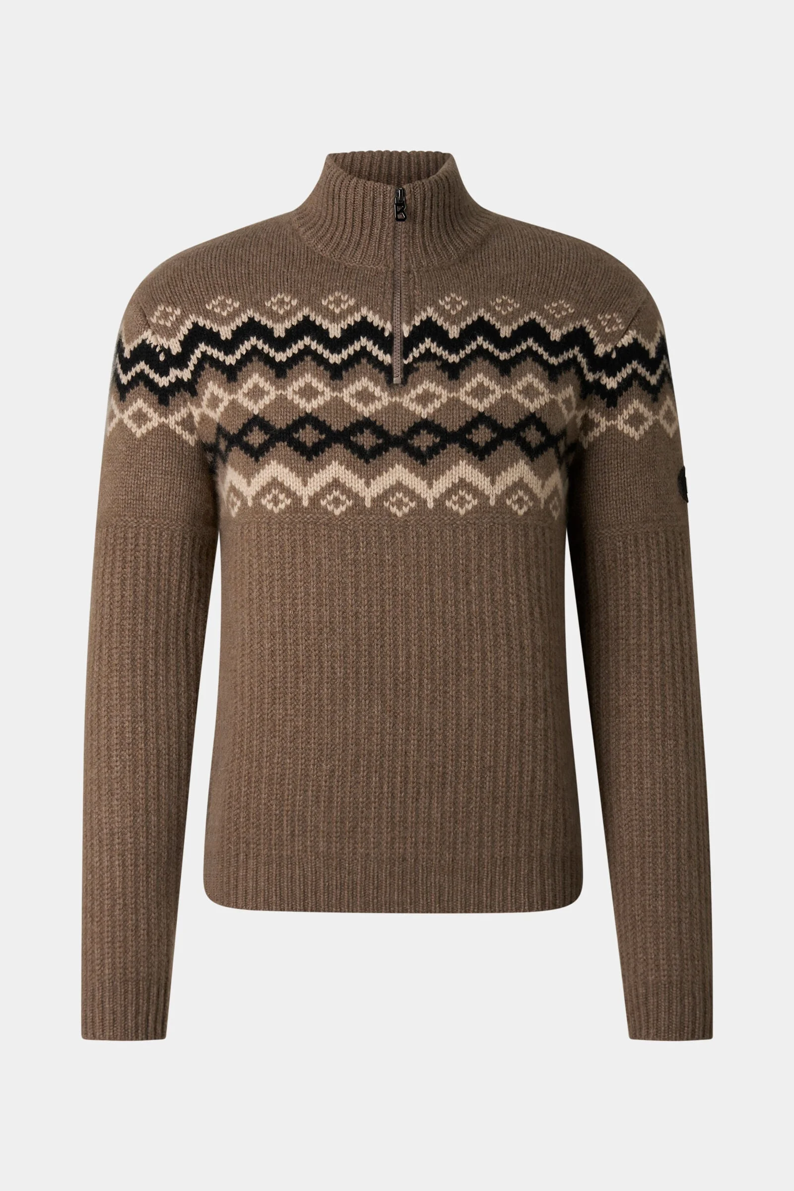 Ludi Cashmere Turtleneck in Hazel/Beige/Black - 1
