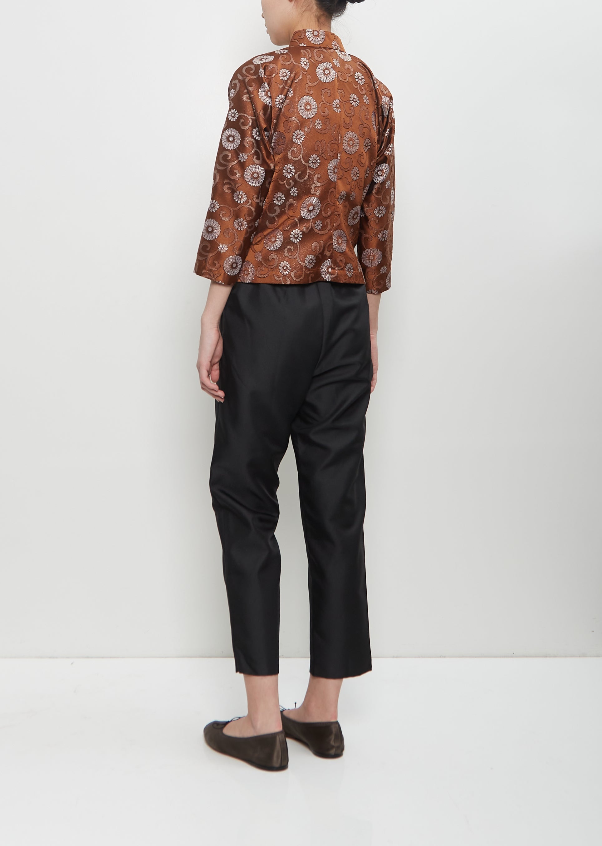Metallic Jacquard Jacket — Brown - 3
