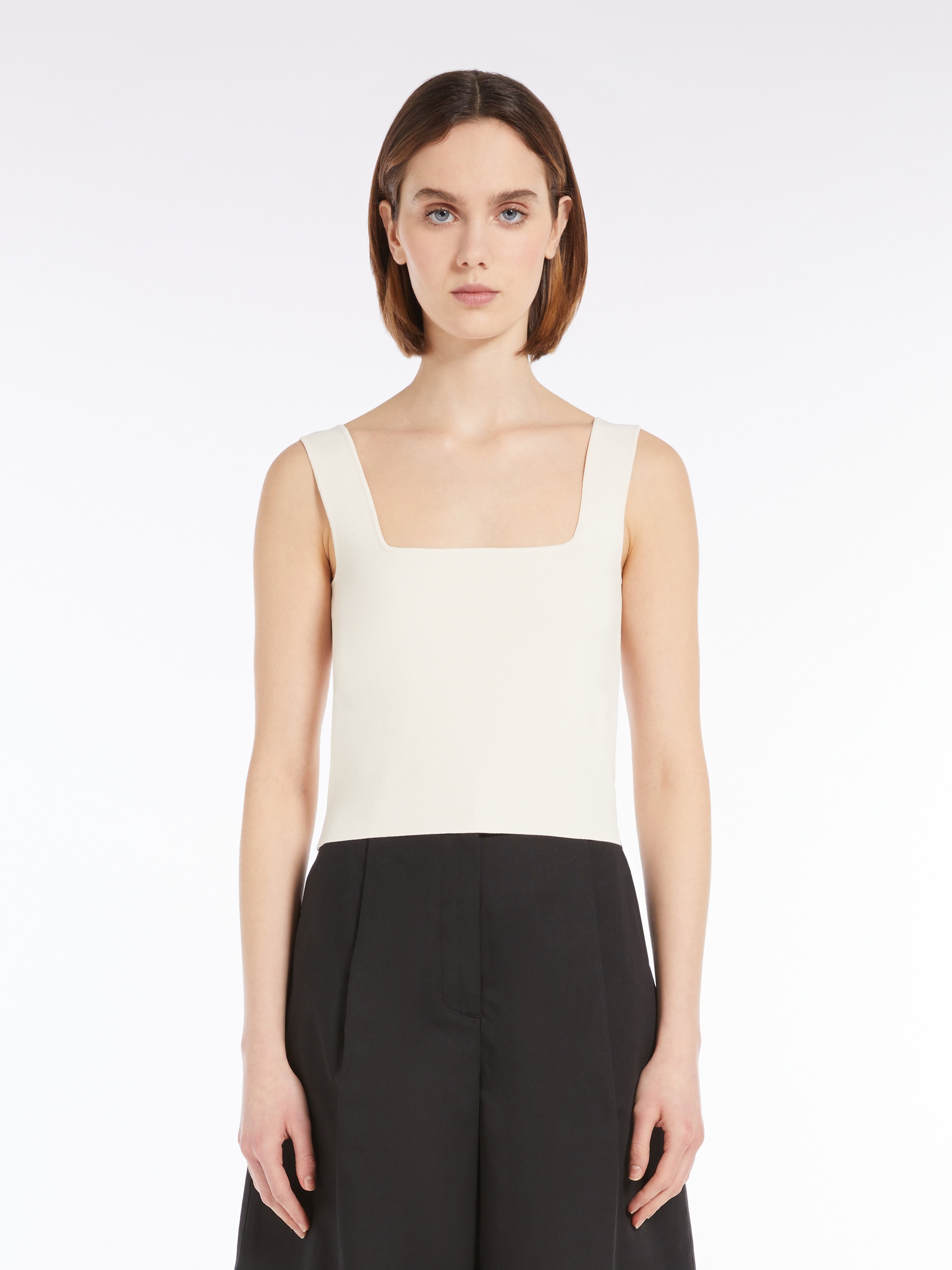 PILADE Jacquard viscose crop top - 3