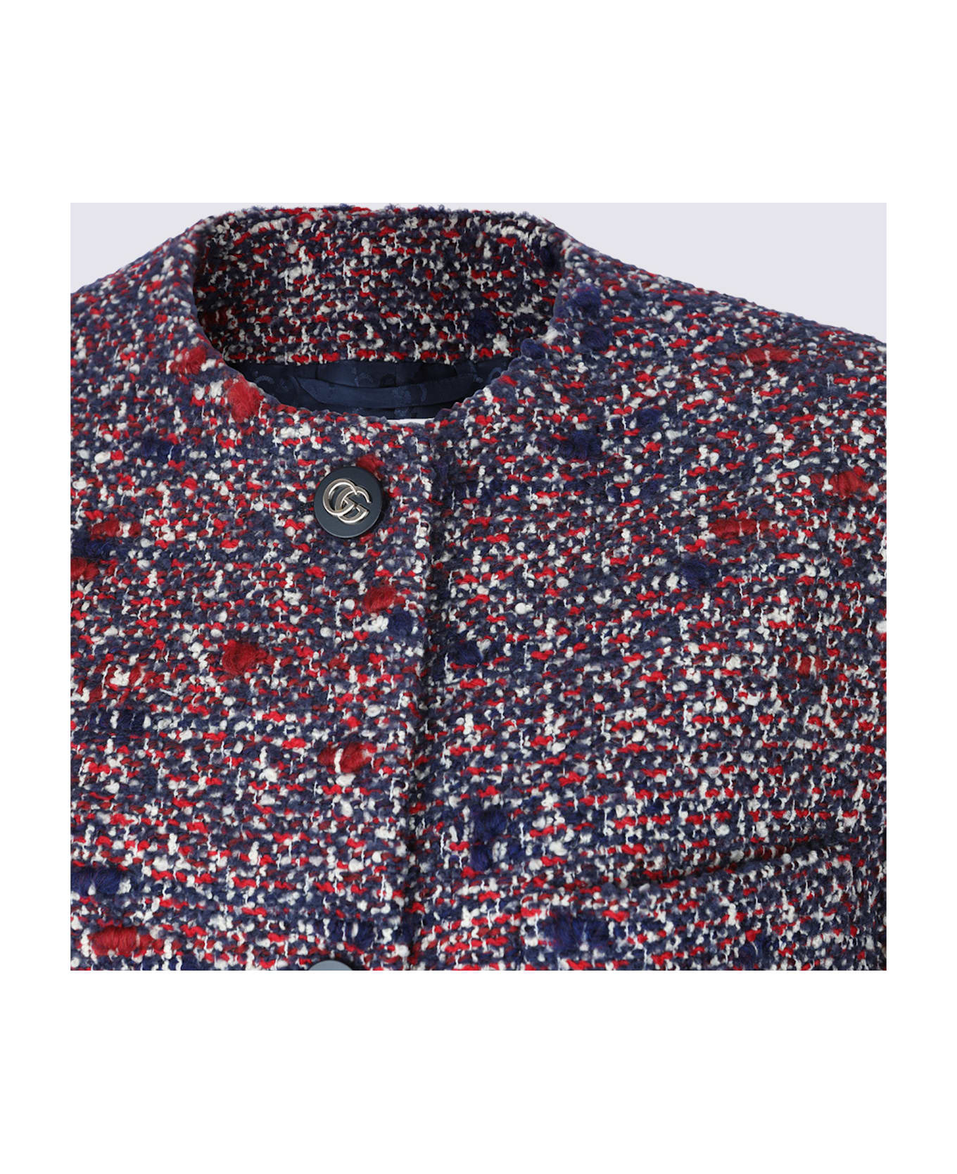 Blue And Red Wool Casual Jacket - 3