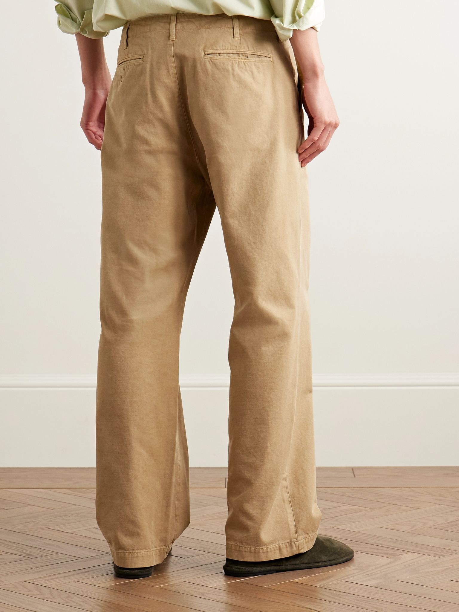 Straight-Leg Cotton-Twill Trousers Neutral - 4