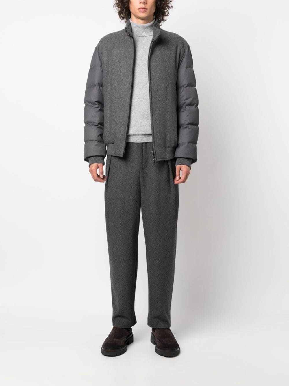 high-neck feather-down padded-jacket - 2