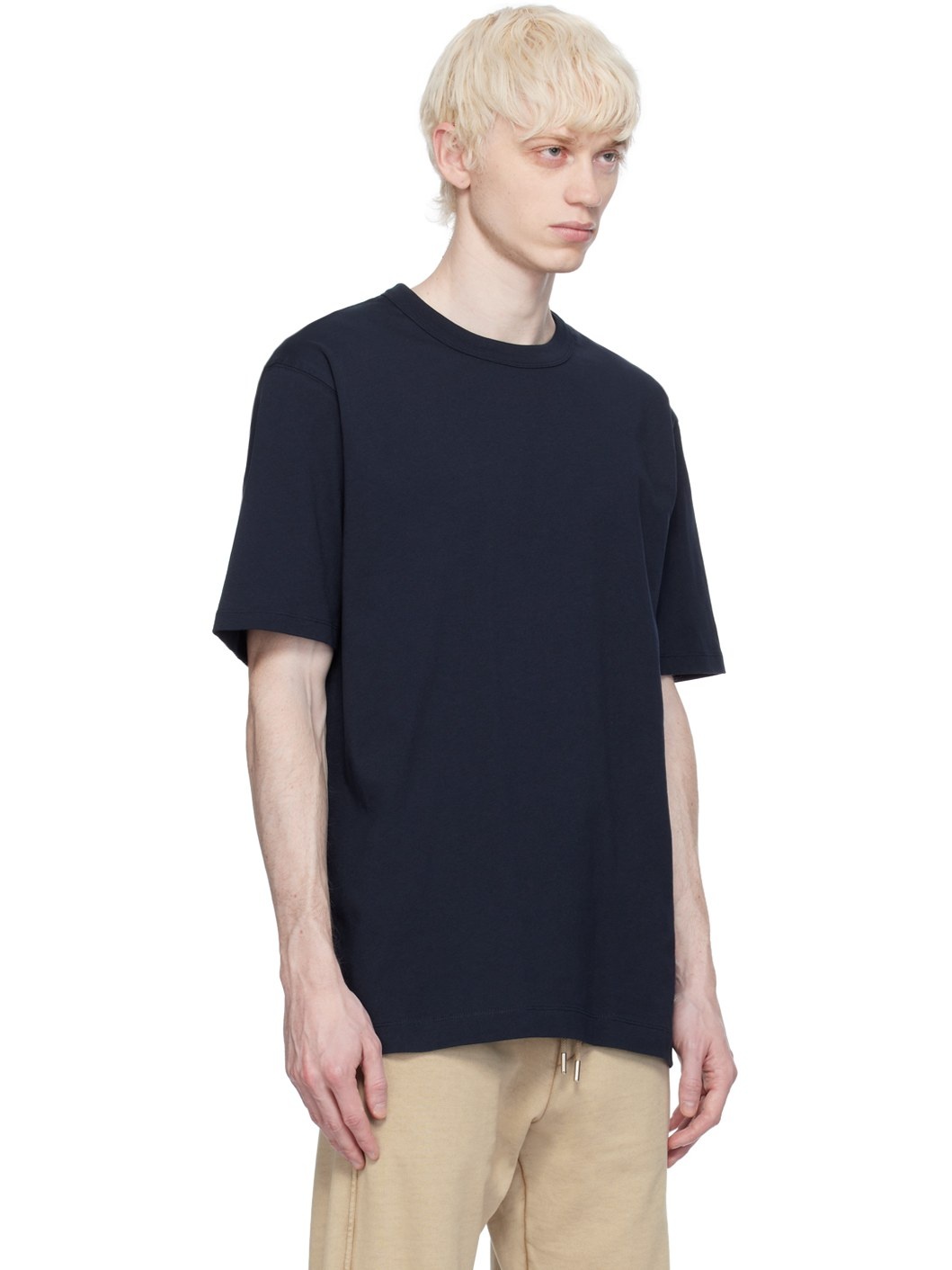 Navy Dropped Shoulders T-Shirt - 2