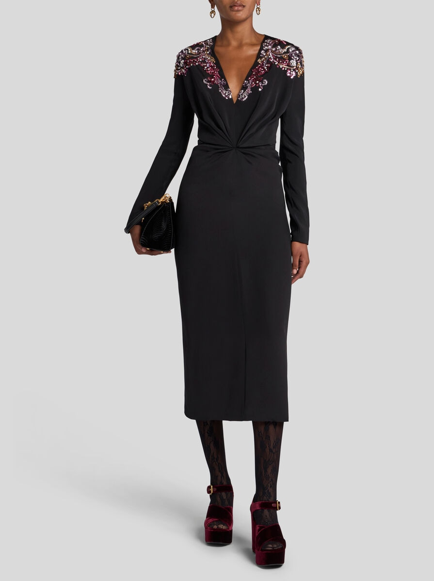 EMBROIDERED SILK DRESS - 3