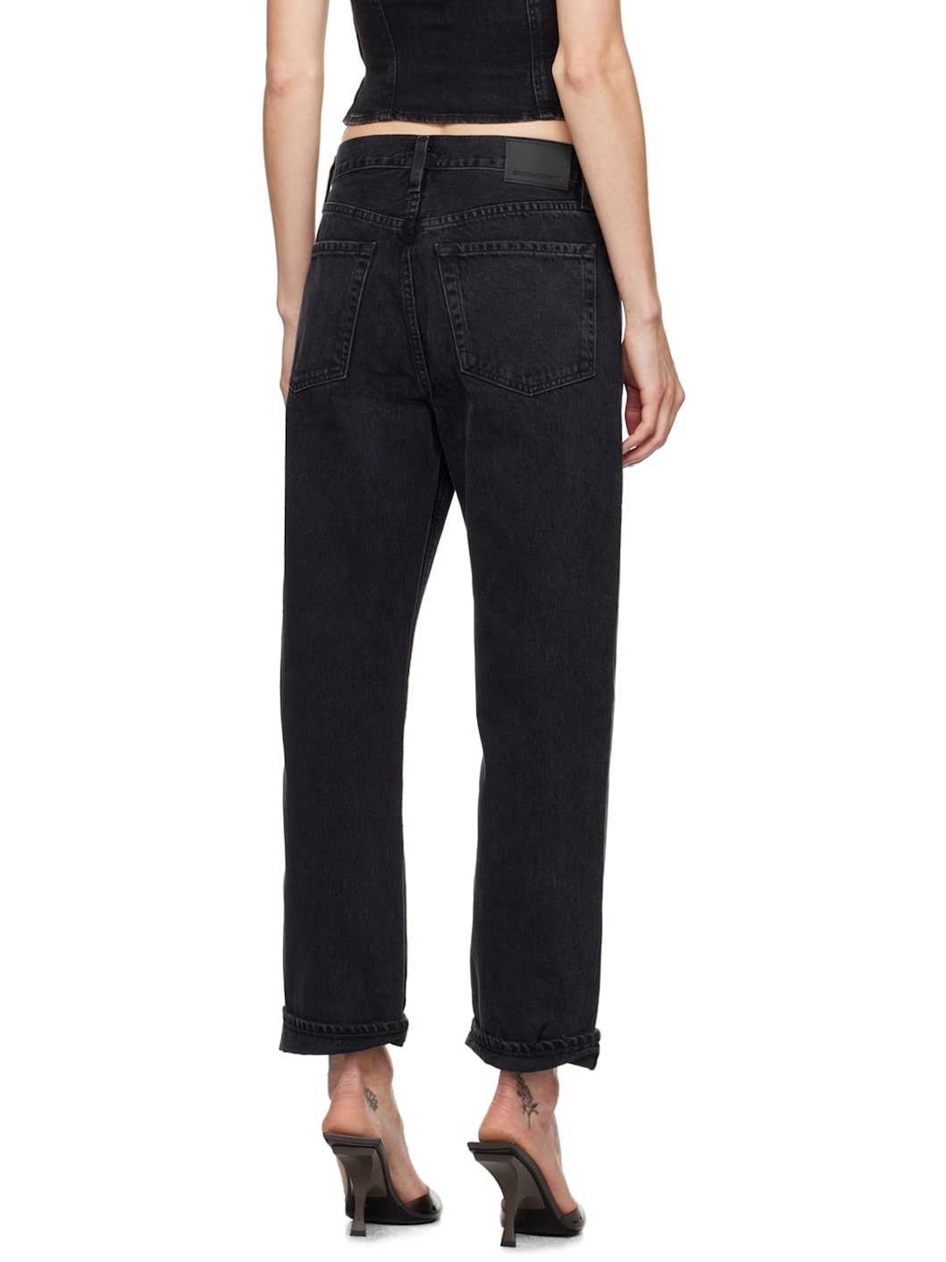 Black Dahlia Bow Leg Baby Roll Jeans - 3