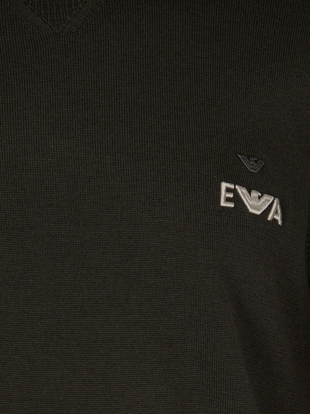 logo-embroidered ribbed-knit jumper - 3