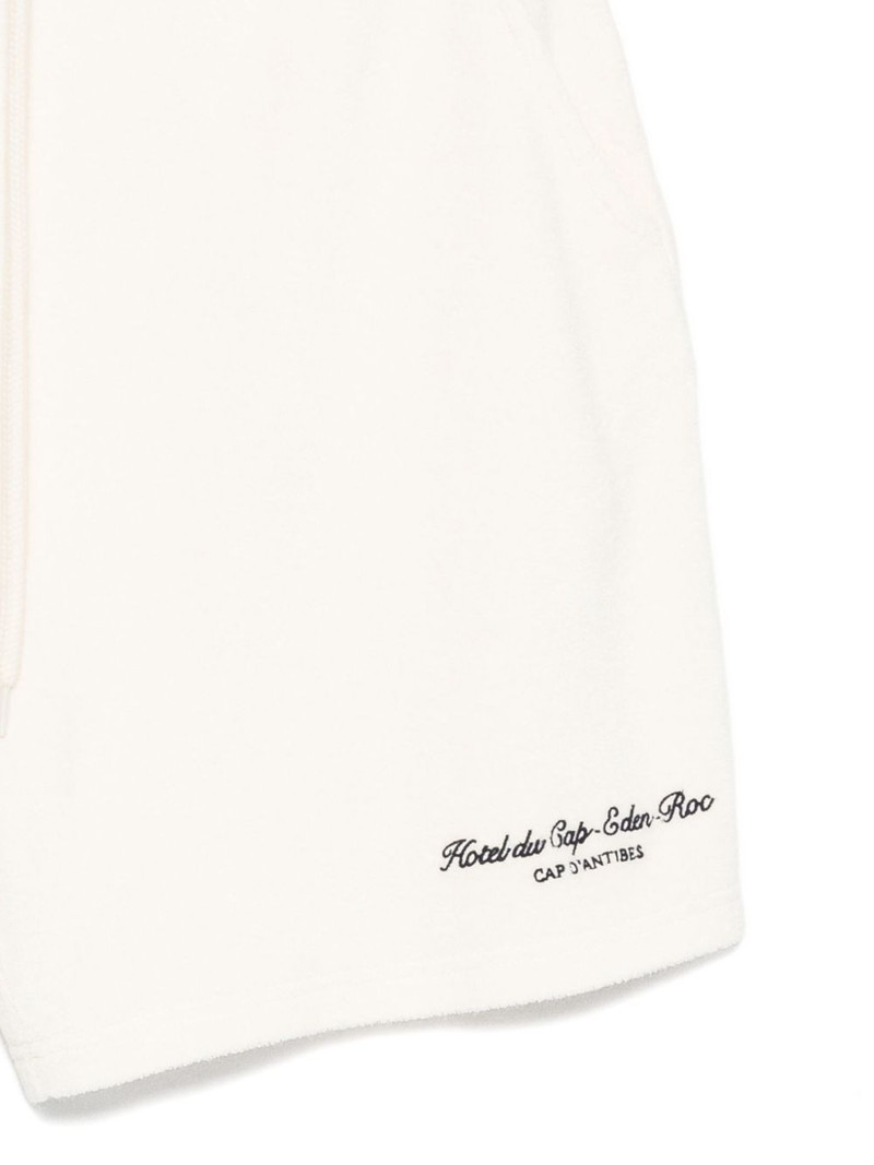 Sporty & Rich x Hotel Du Cap Eden Roc Eden Script embroidered mini shorts outlook