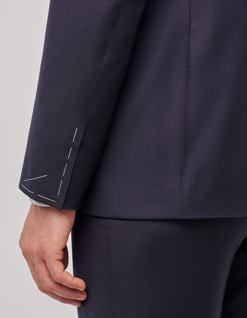 NAVY BLUE 150'S WOOL DOUBLE-BREASTED MODERN-FIT SUIT 5