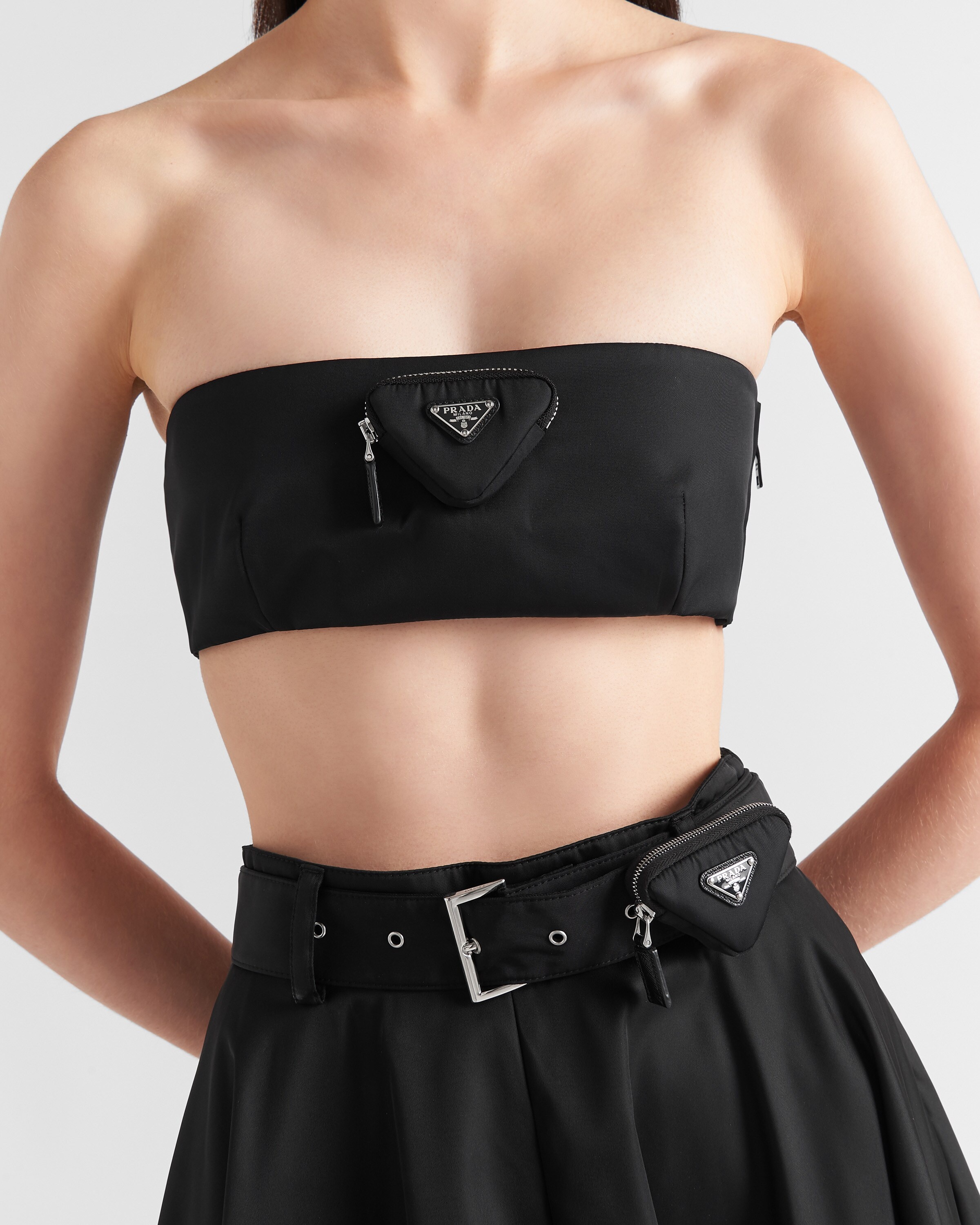 Re-nylon bra top BLACK, PRADA