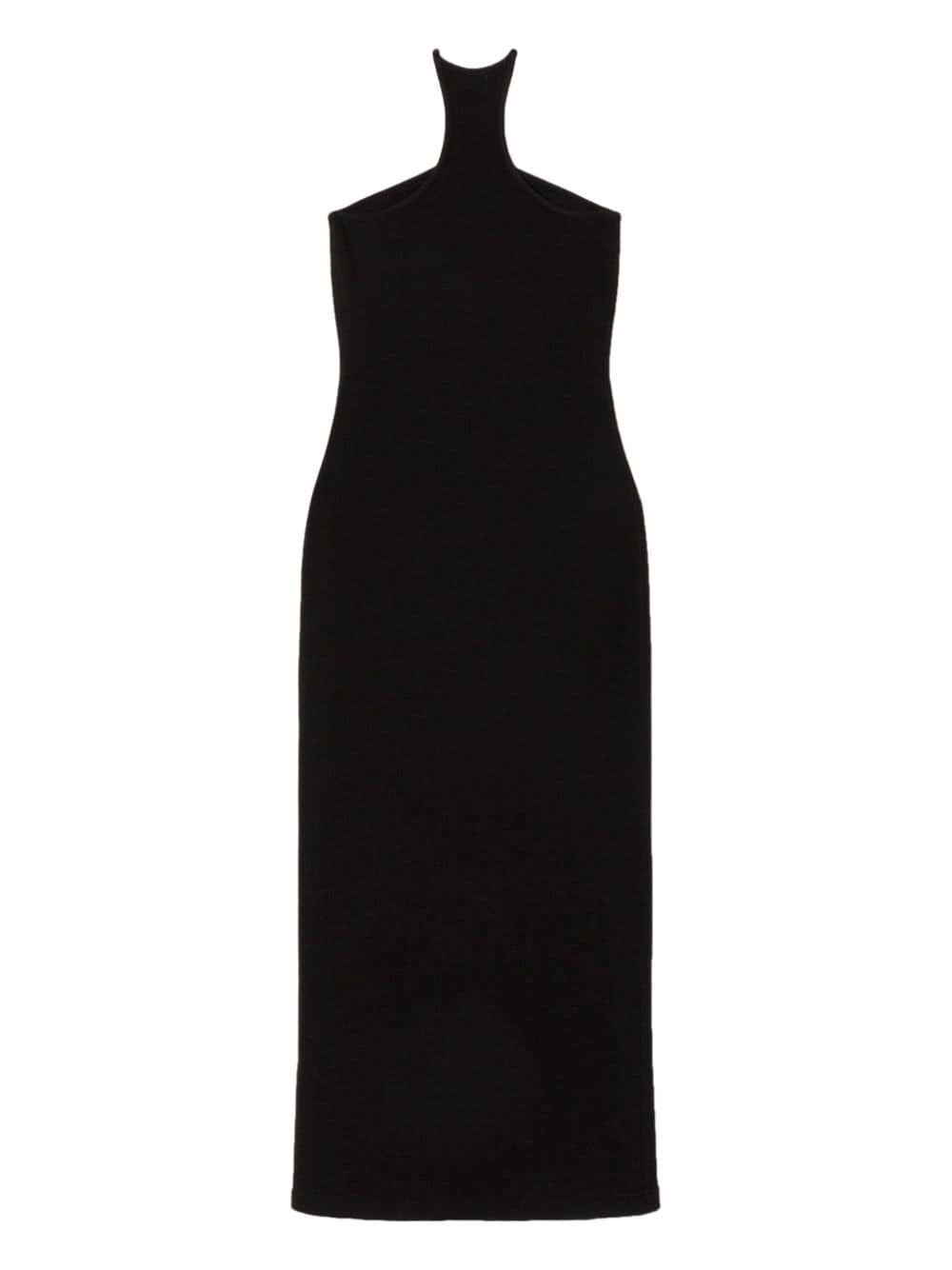 full length ribbed cotton keyhole dress - 4
