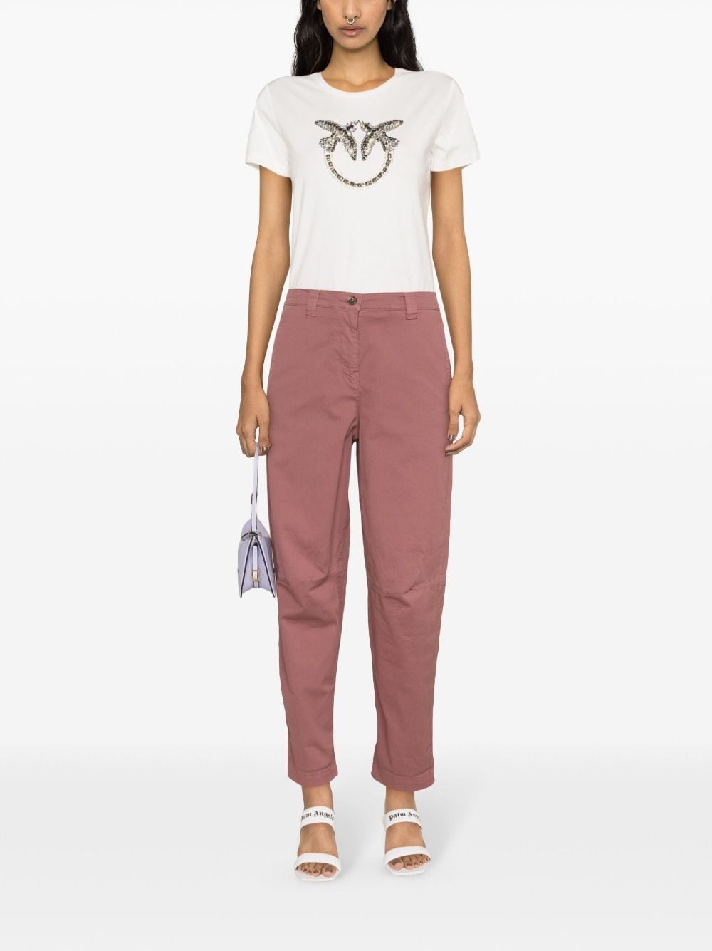 high-waisted tapered-leg trousers - 2