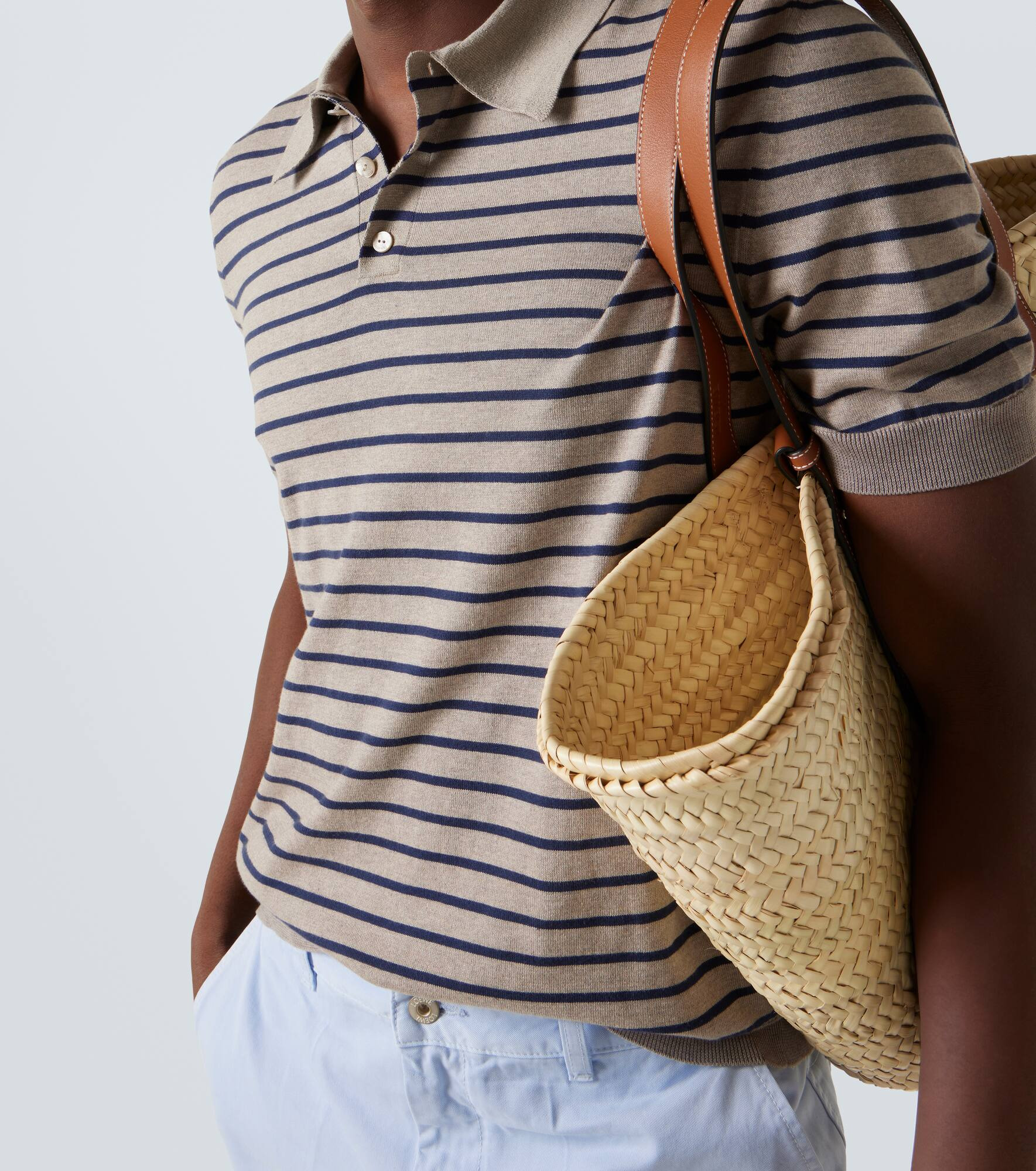 Knitted striped cotton-blend polo shirt - 5