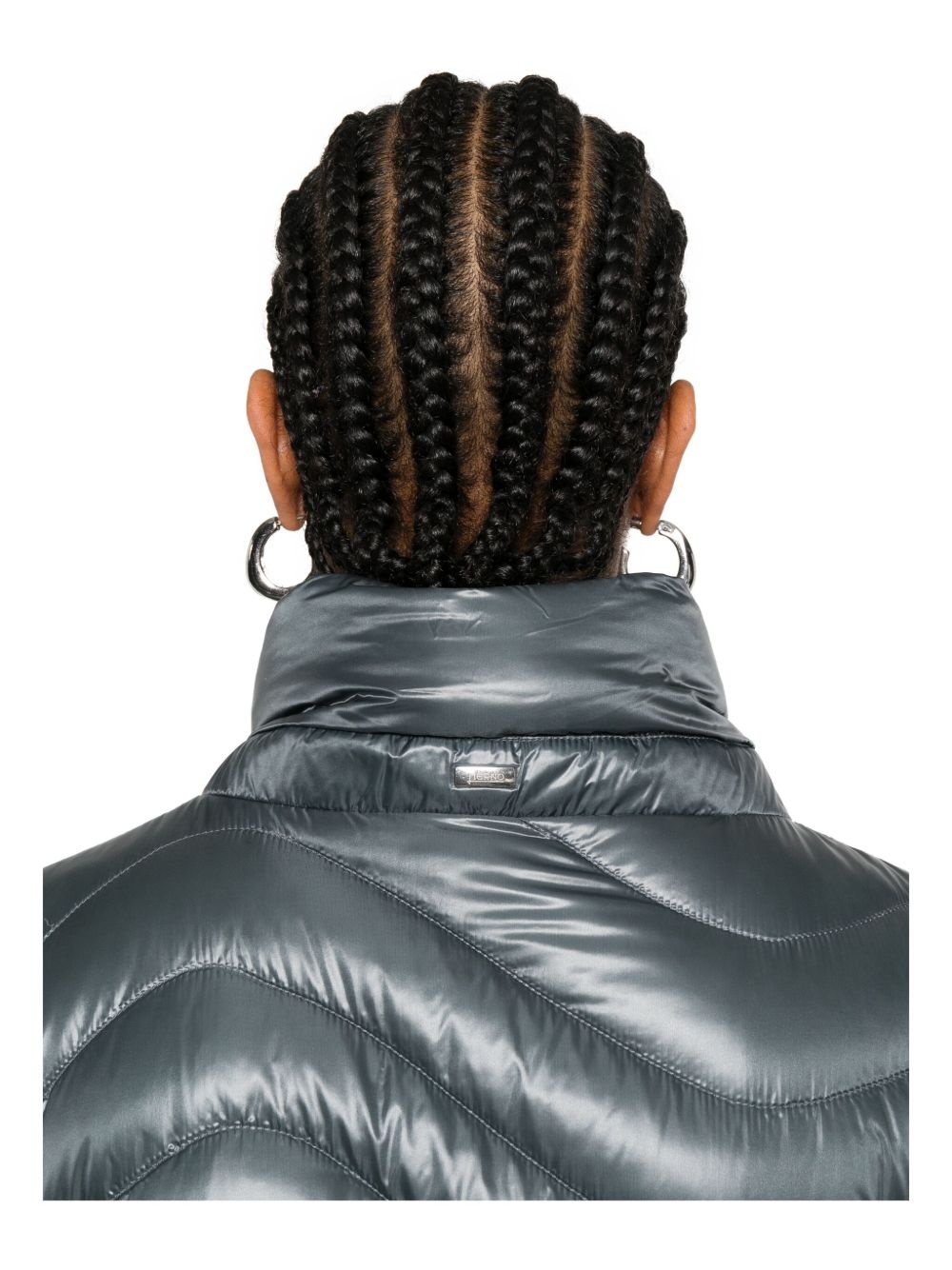 funnel-neck quilted coat - 5
