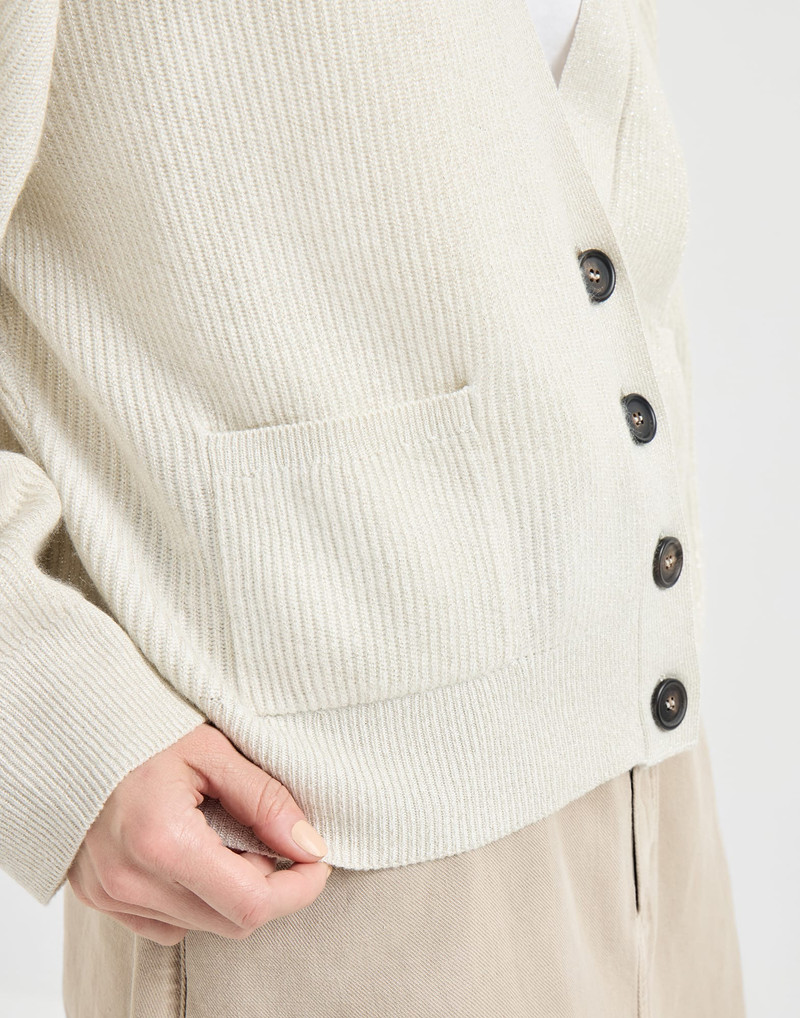 Sparkling cashmere ribbed cardigan 4