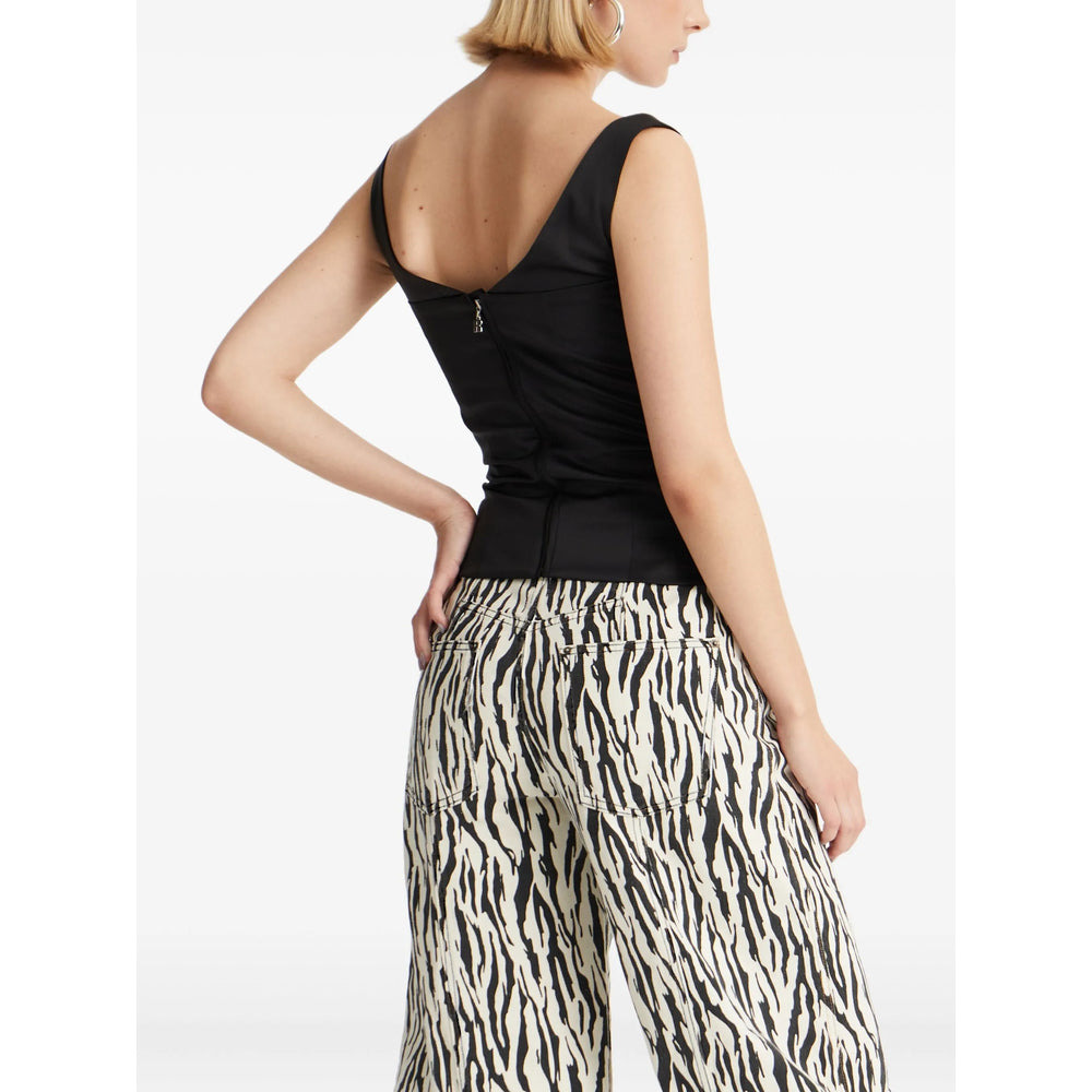 Rotate White Trousers - High-Waisted Trousers Women - 3