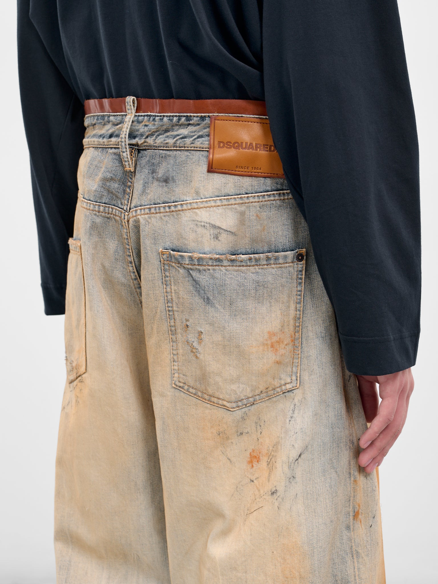 Distressed Dirty Baggy Denim Jeans - 4