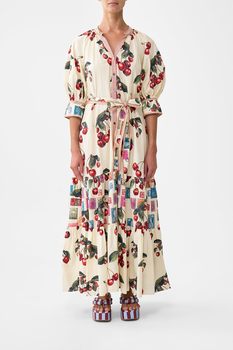 CAMILLA TIERED SHIRT DRESS WITH SHORT SLEEVE outlook