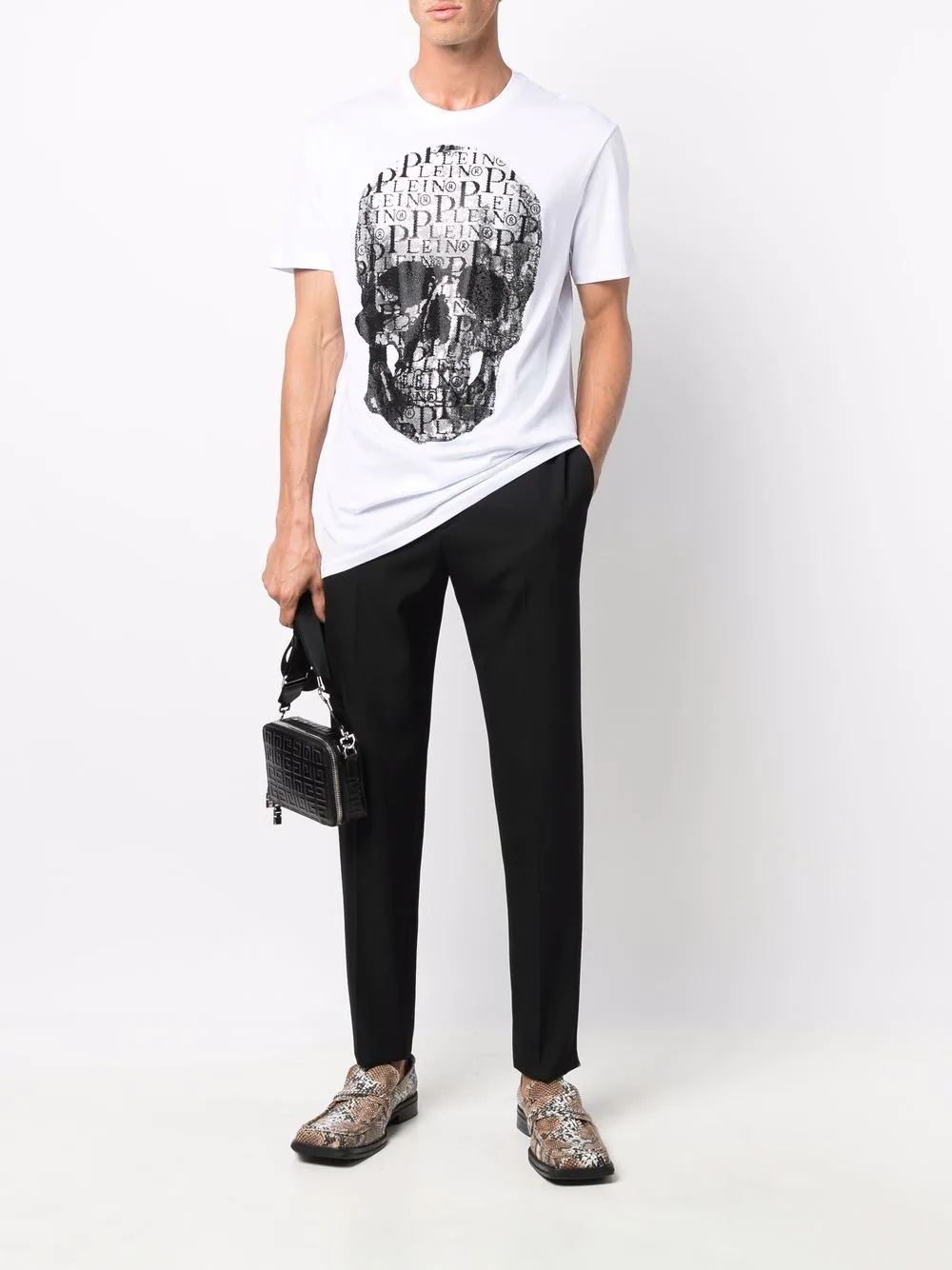 skull-print round neck T-shirt - 3