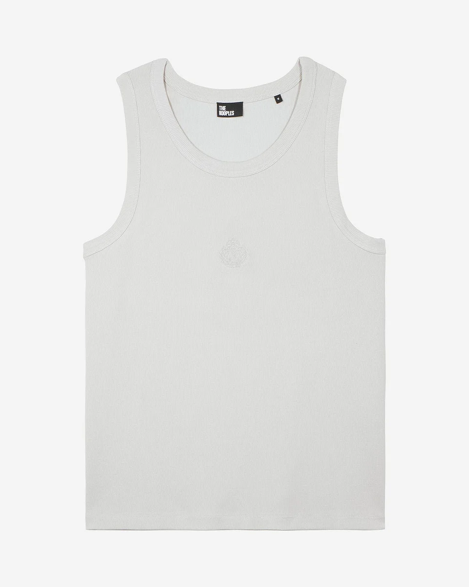 TANK TOP WITH GREY COAT-OF-ARMS EMBROIDERY - 1