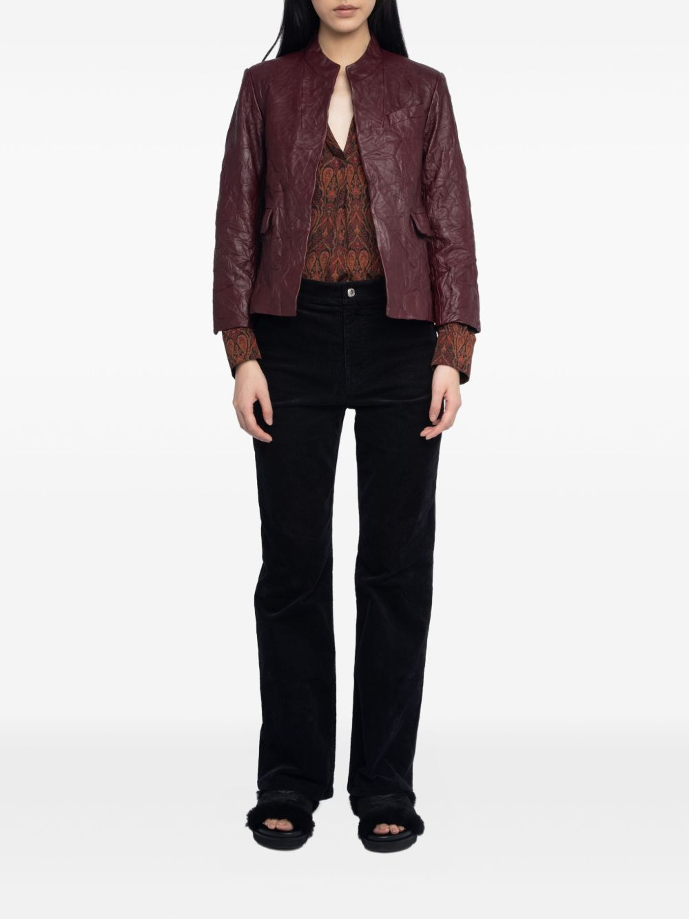 crumpled leather jacket - 2