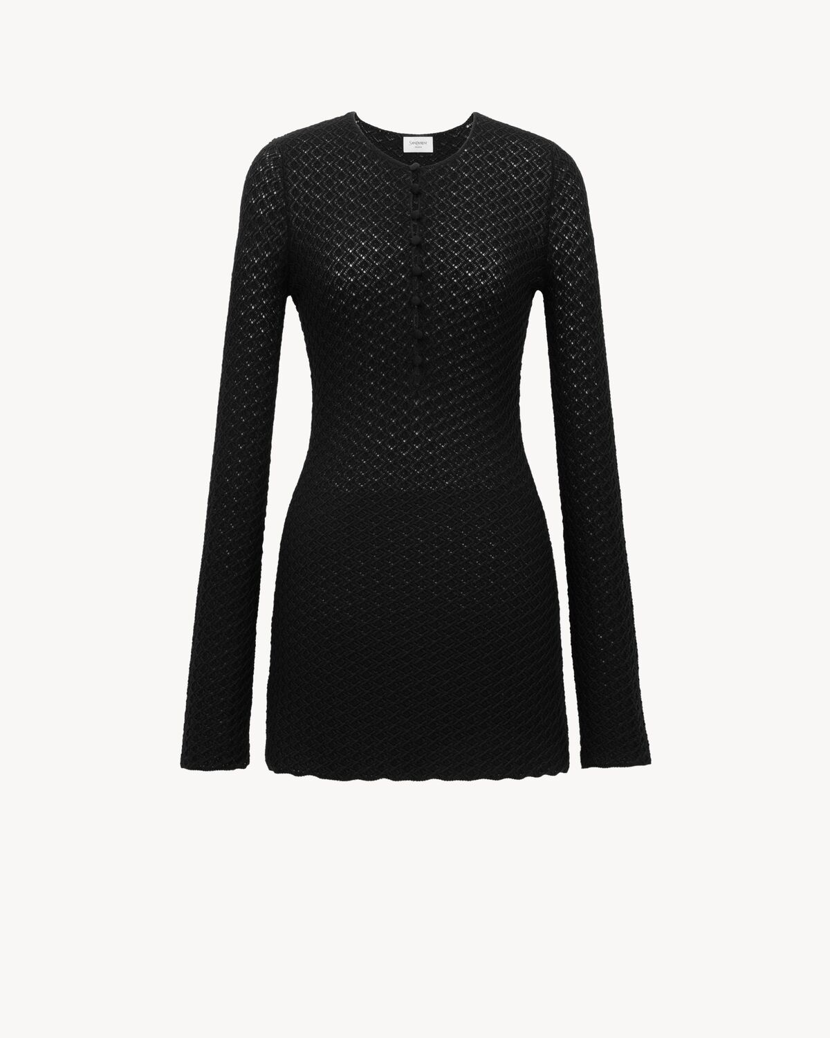 MINI DRESS IN CROCHET KNIT - 1