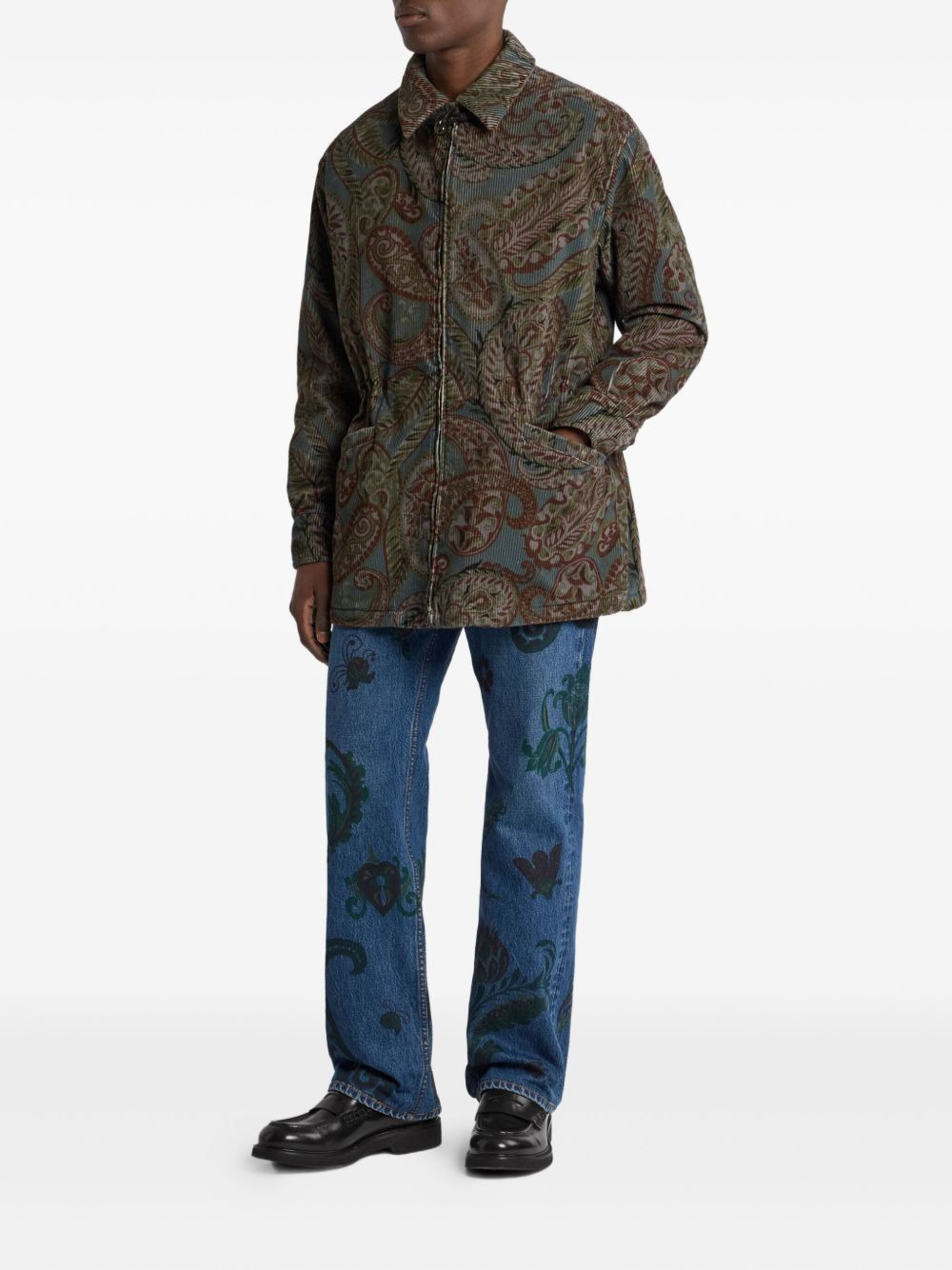 paisley-print corduroy jacket - 2