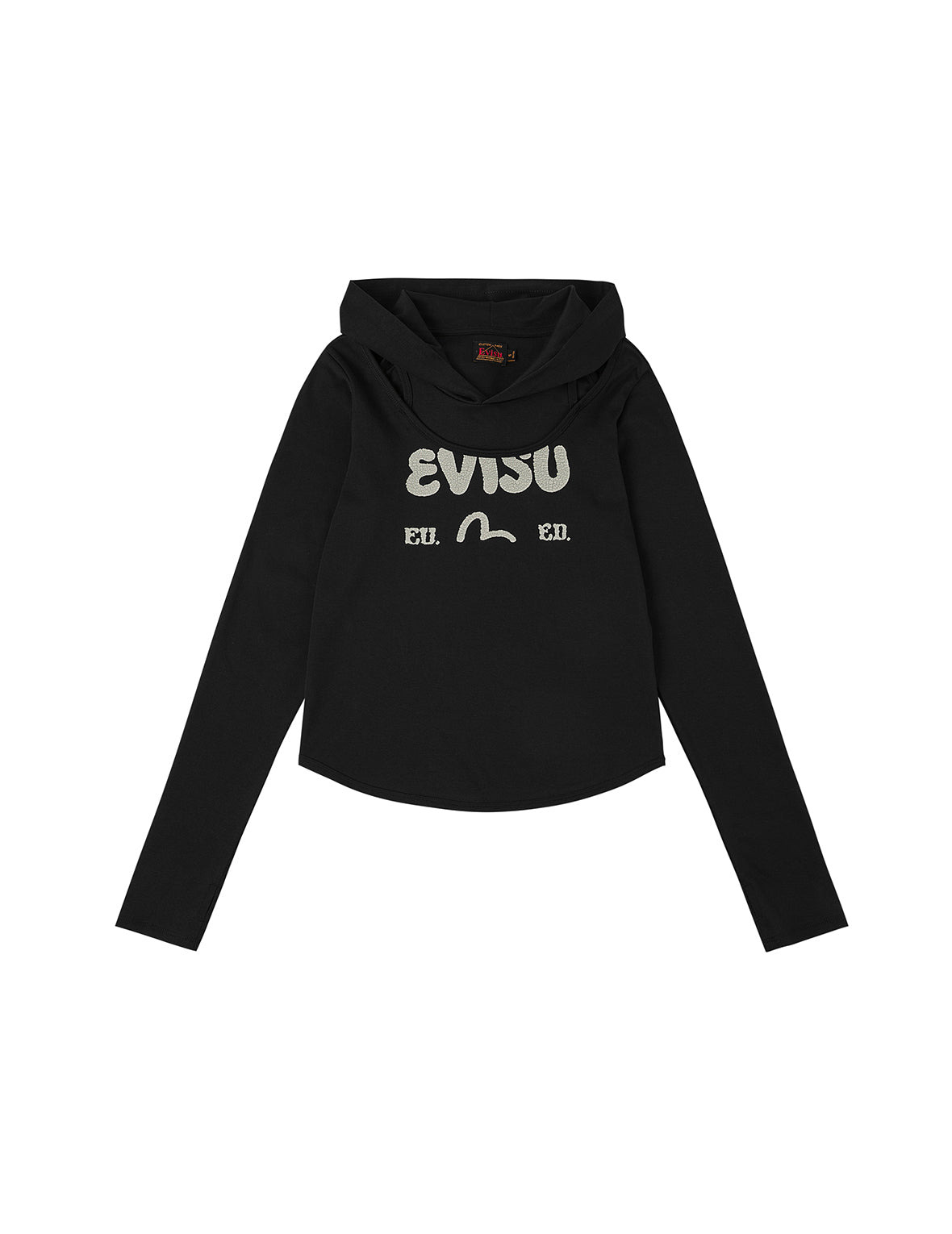 Logo and Seagull Ishigaki Camouflage Print Regular Fit Hooded 2-in-1 Long-sleeve Top - 9