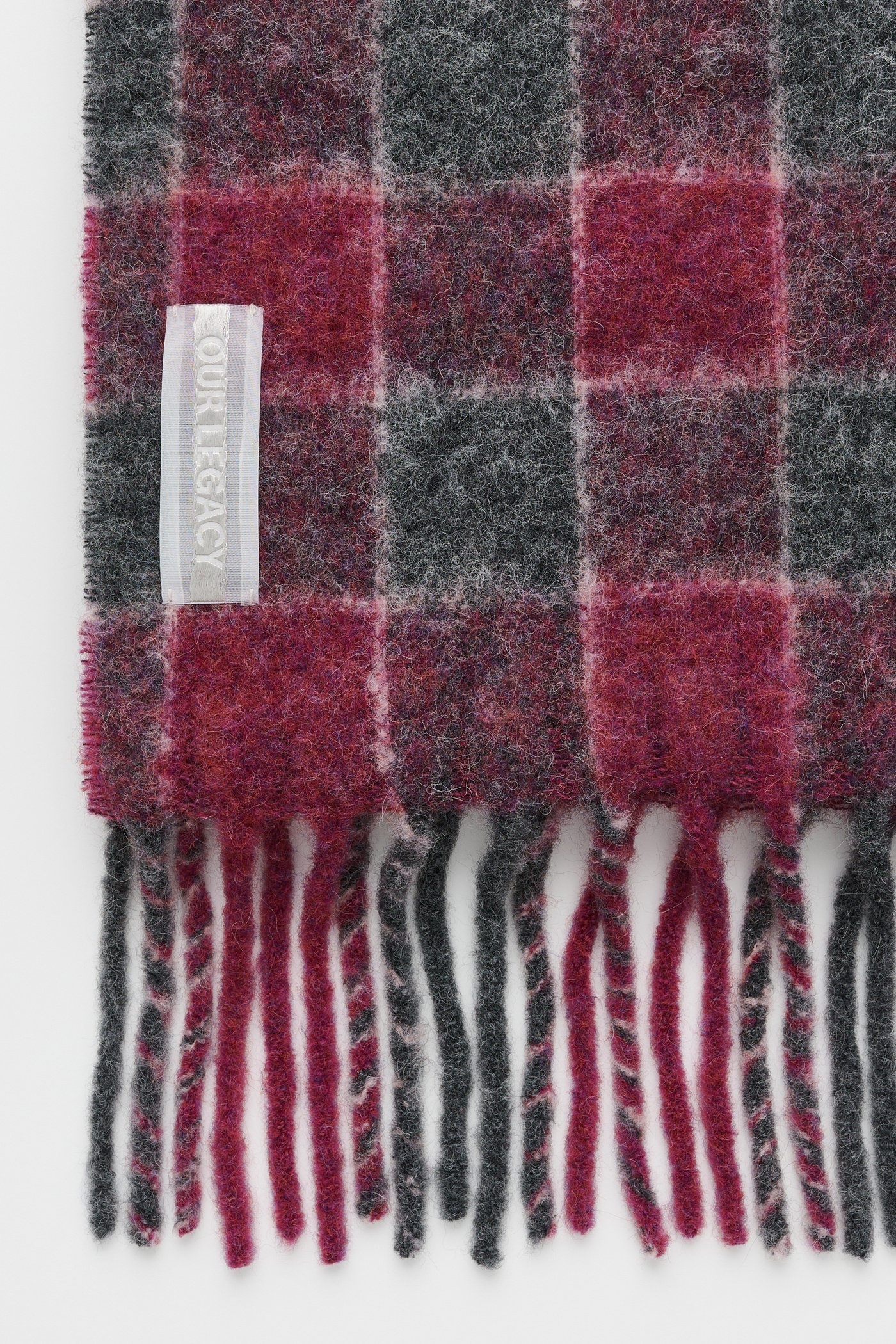 Estate Scarf Pink Fuzzy Alpaca - 2