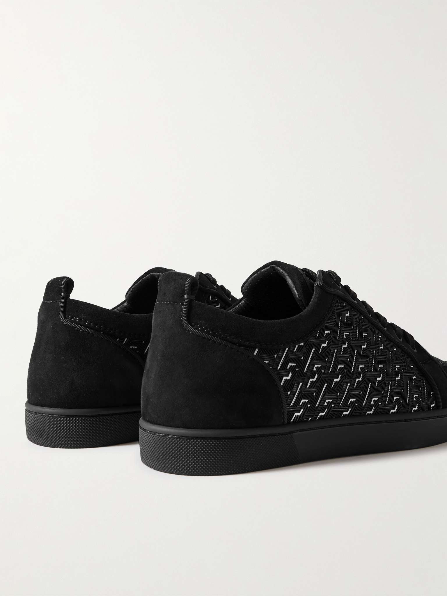 Christian Louboutin Rantulow Rubber-Trimmed Mesh and Suede Sneakers - Men - Black Suede Shoes - EU 44.5