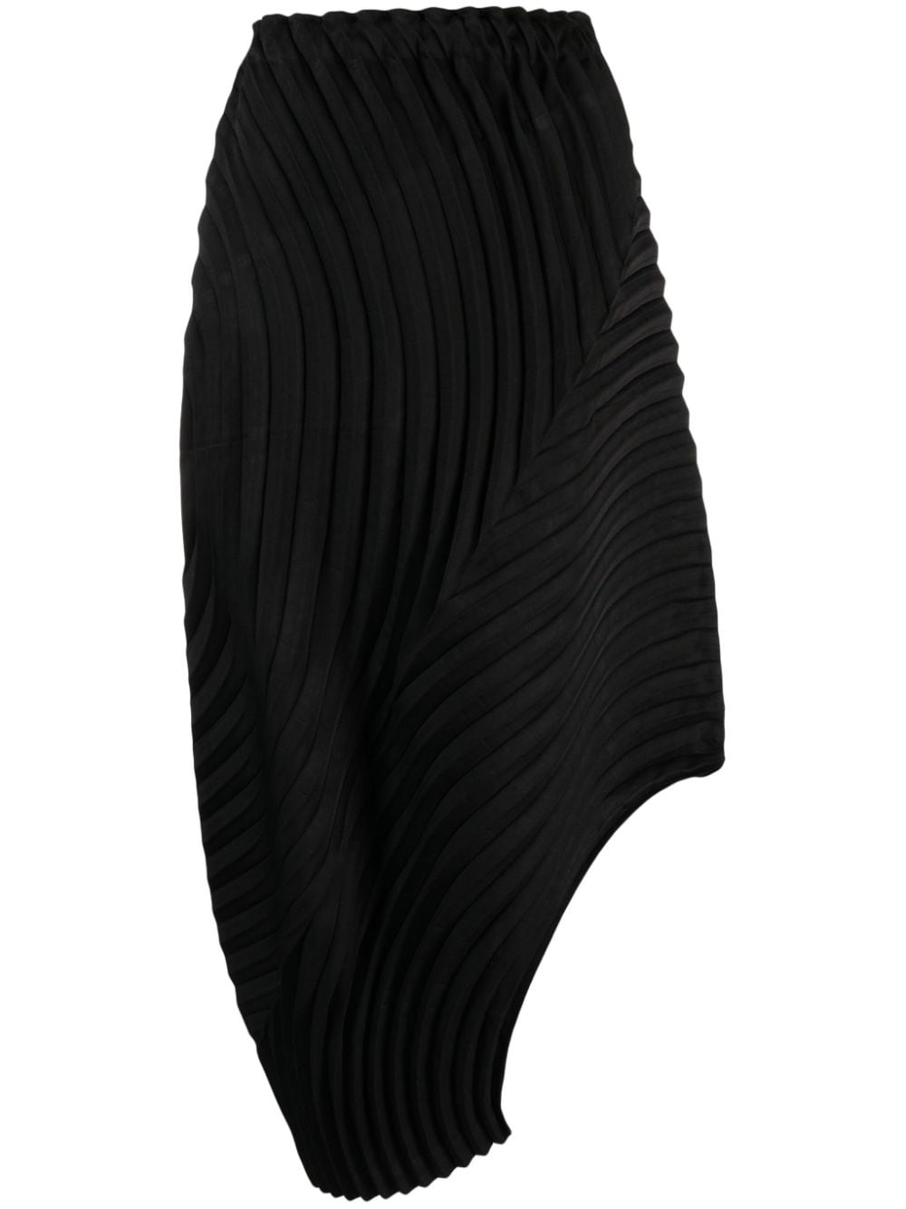 high-waist pleated asymmetric skirt - 1