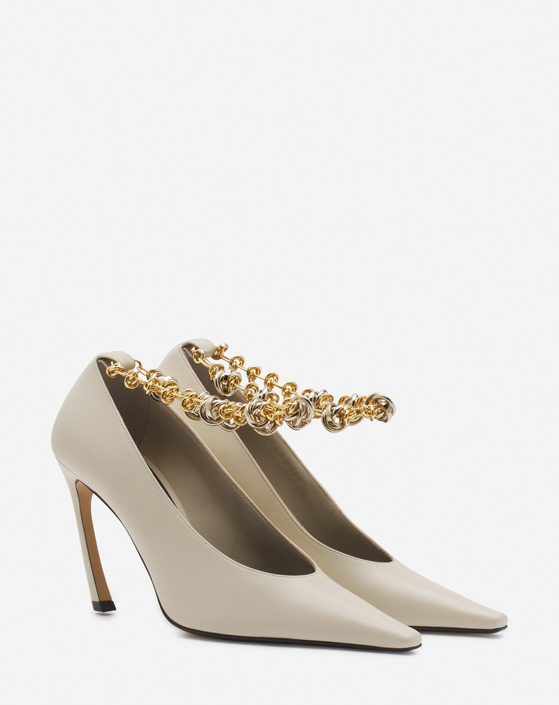 Lanvin SWING LEATHER PUMPS WITH CHAIN outlook