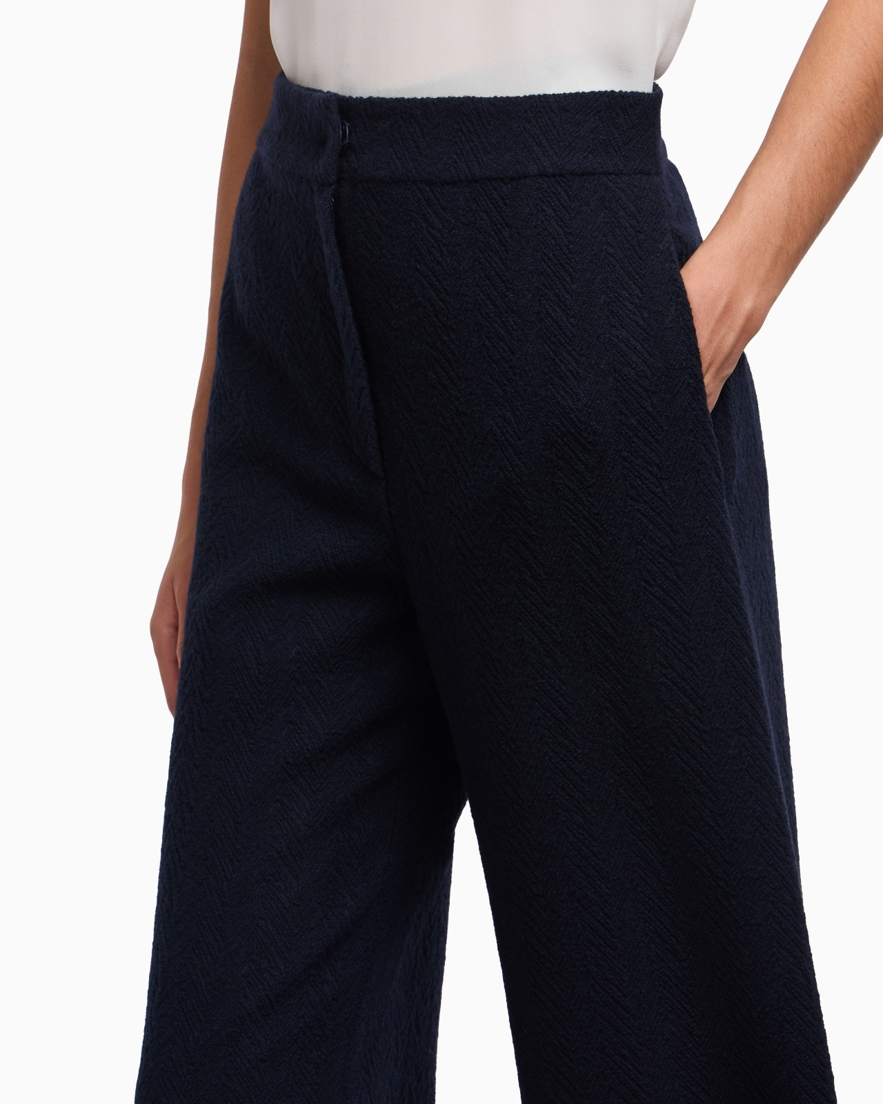 ICON CHEVRON-MOTIF JACQUARD WIDE-LEG TROUSERS - 5