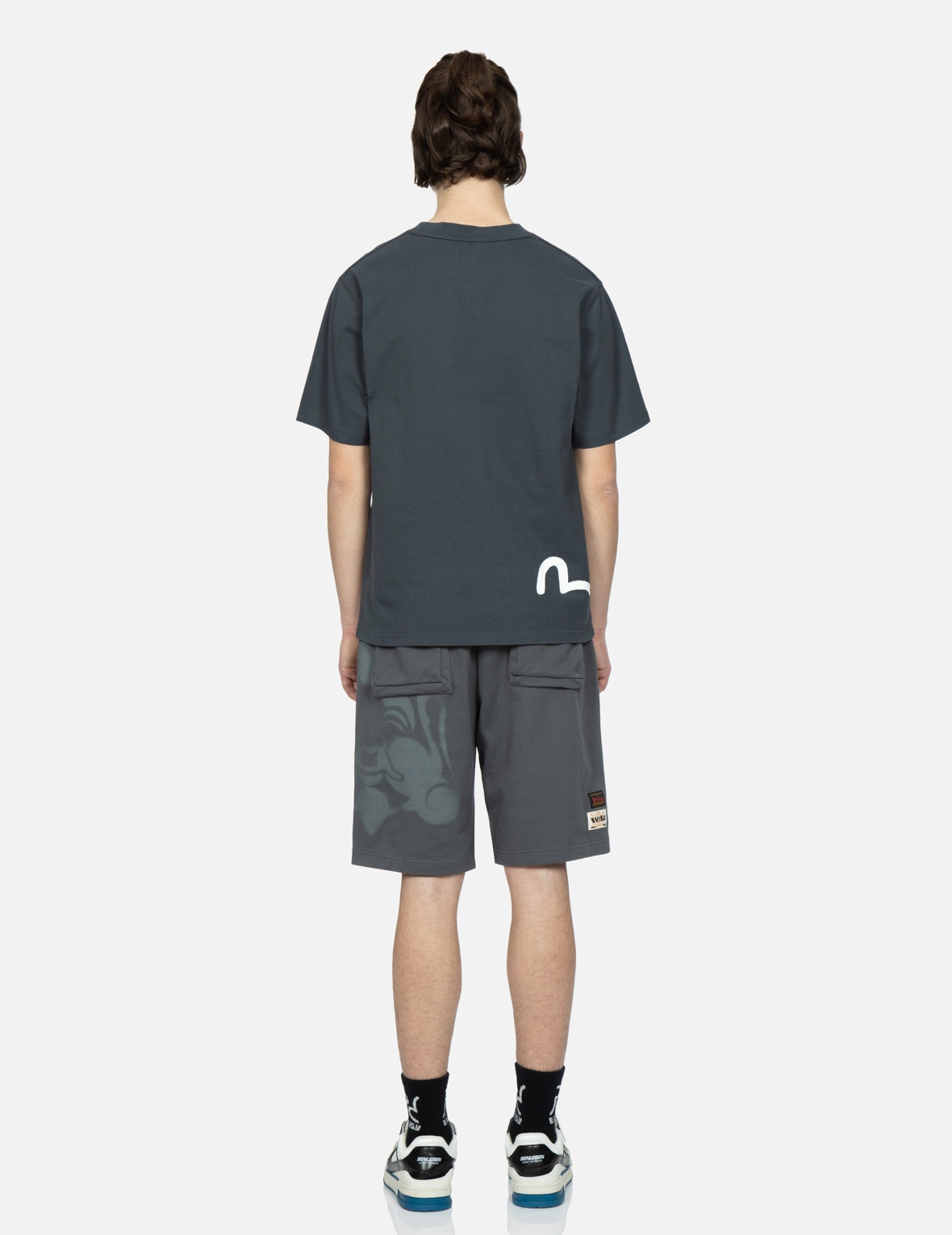 SEAGULL EMBROIDERY AND STENCIL GODHEAD PRINT SWEAT SHORTS - 5