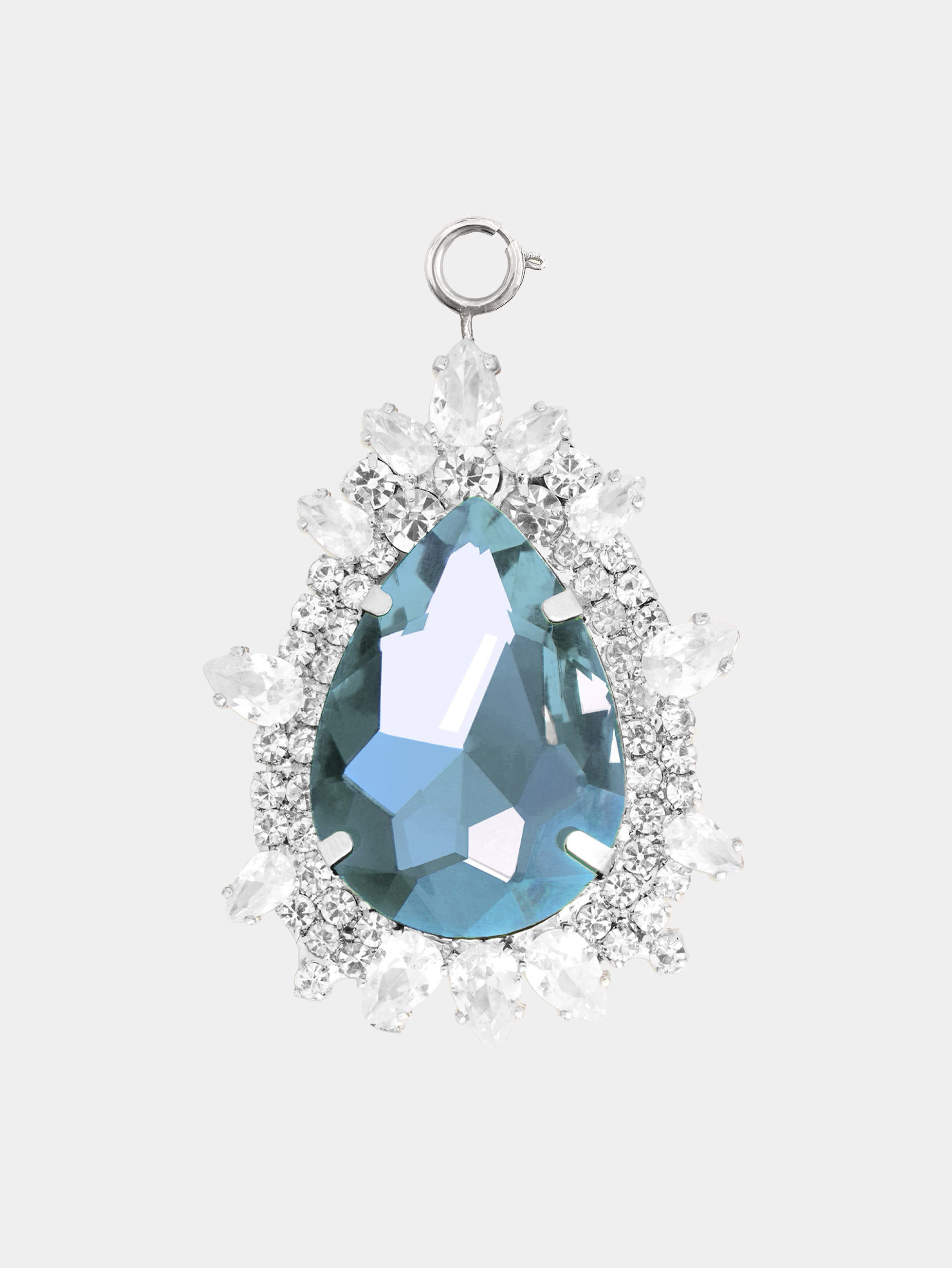 PEAR SHAPED CHARM WITH AQUAMARINE CRYSTAL - 1