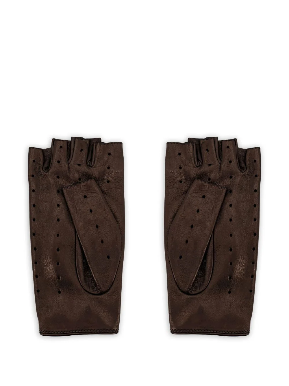 perforated leather gloves - 1