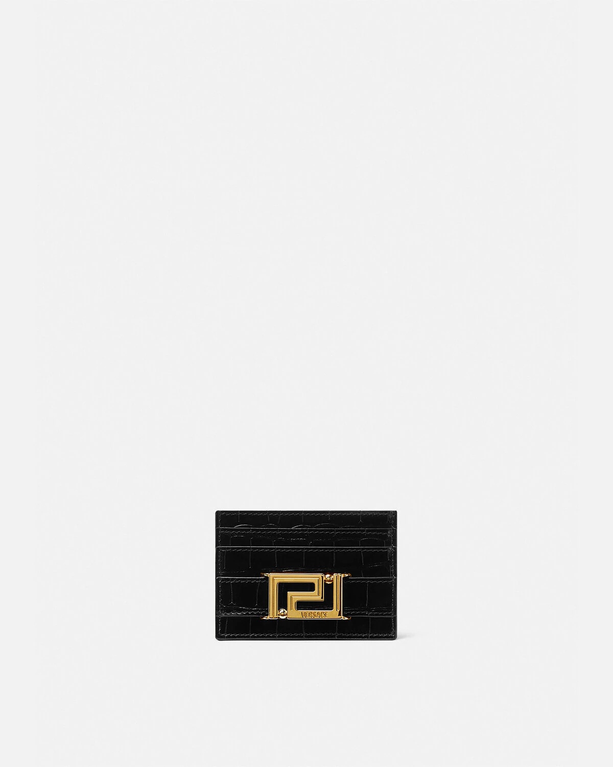 Croc-Effect Greca Goddess Card Holder - 1