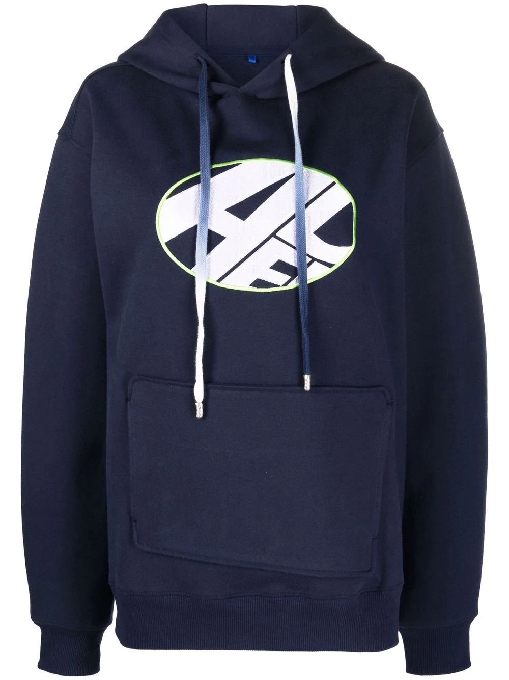 embroidered-logo pullover hoodie - 1