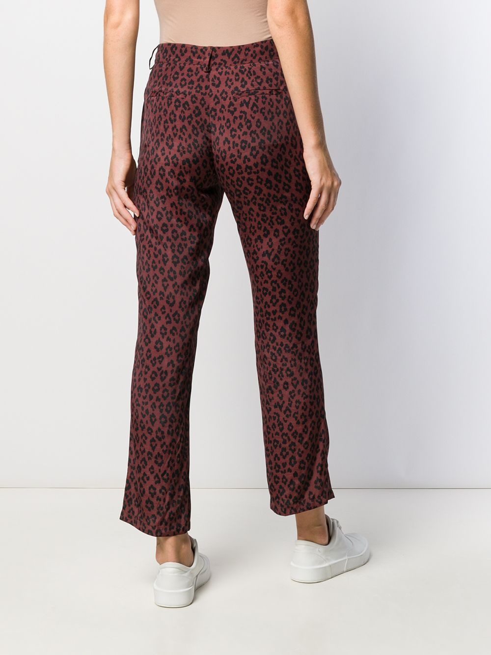 cropped leopard print trousers - 4