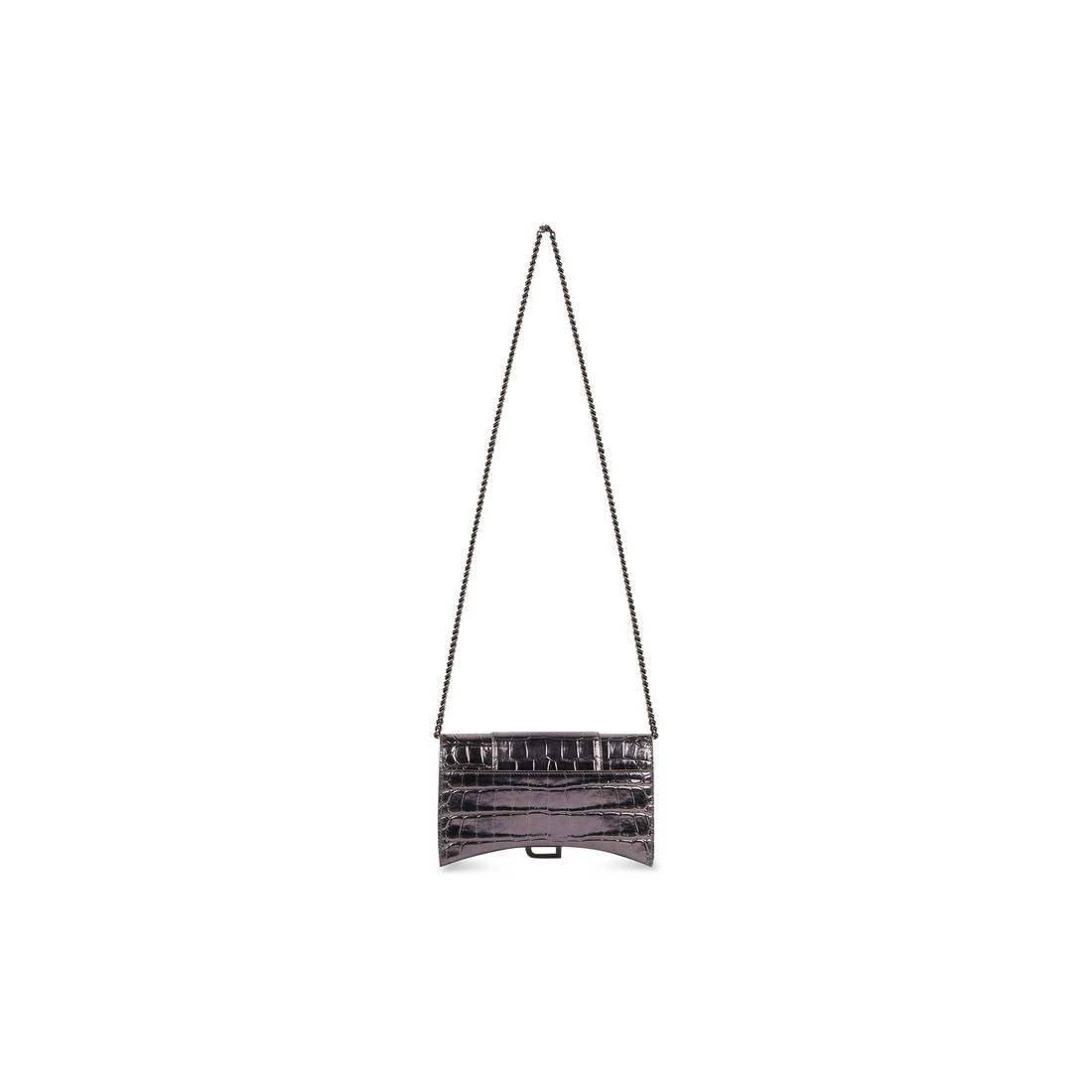 Women's Hourglass Wallet With Chain in Silver - 3