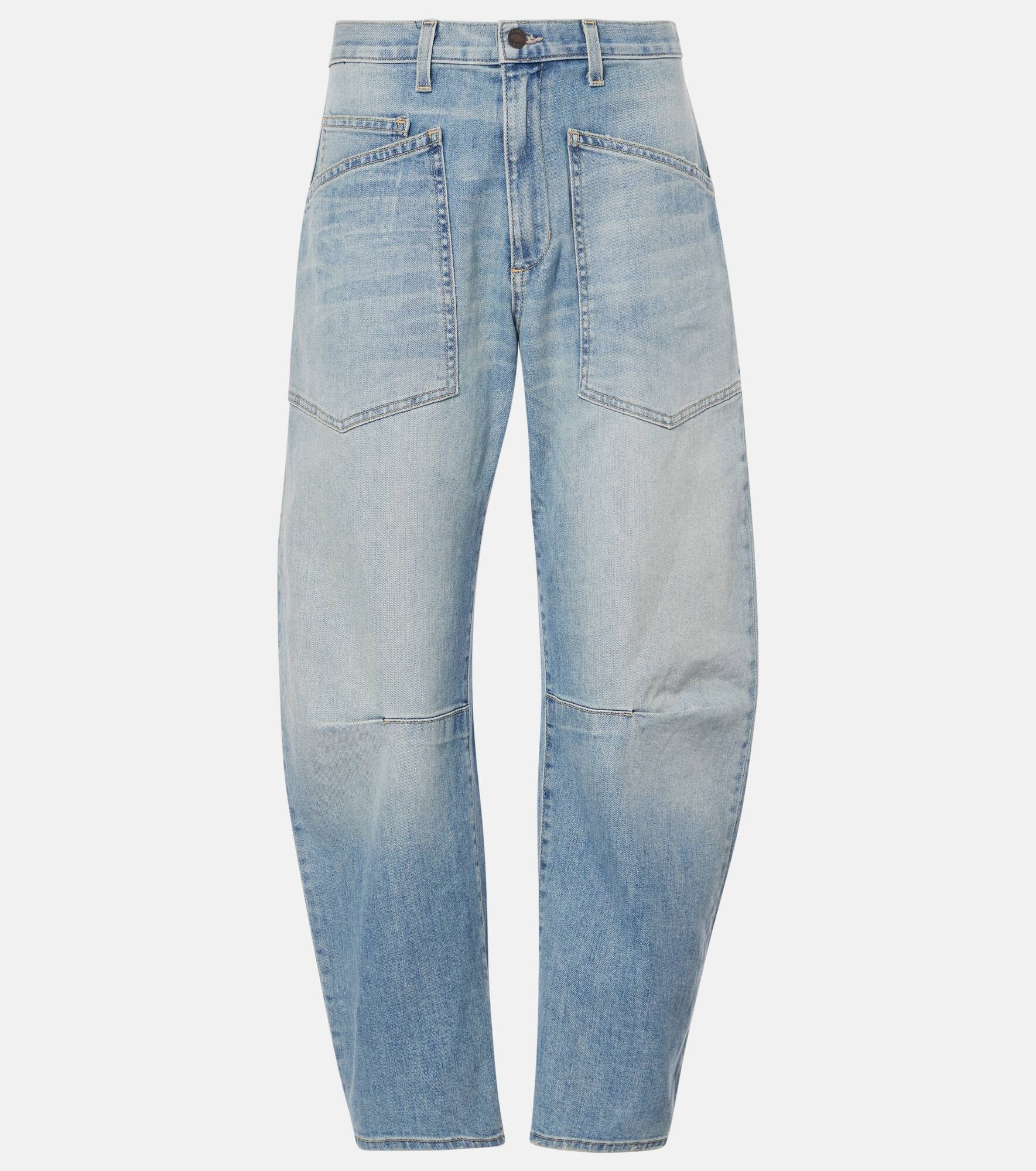 Shon high-rise barrel-leg jeans - 1